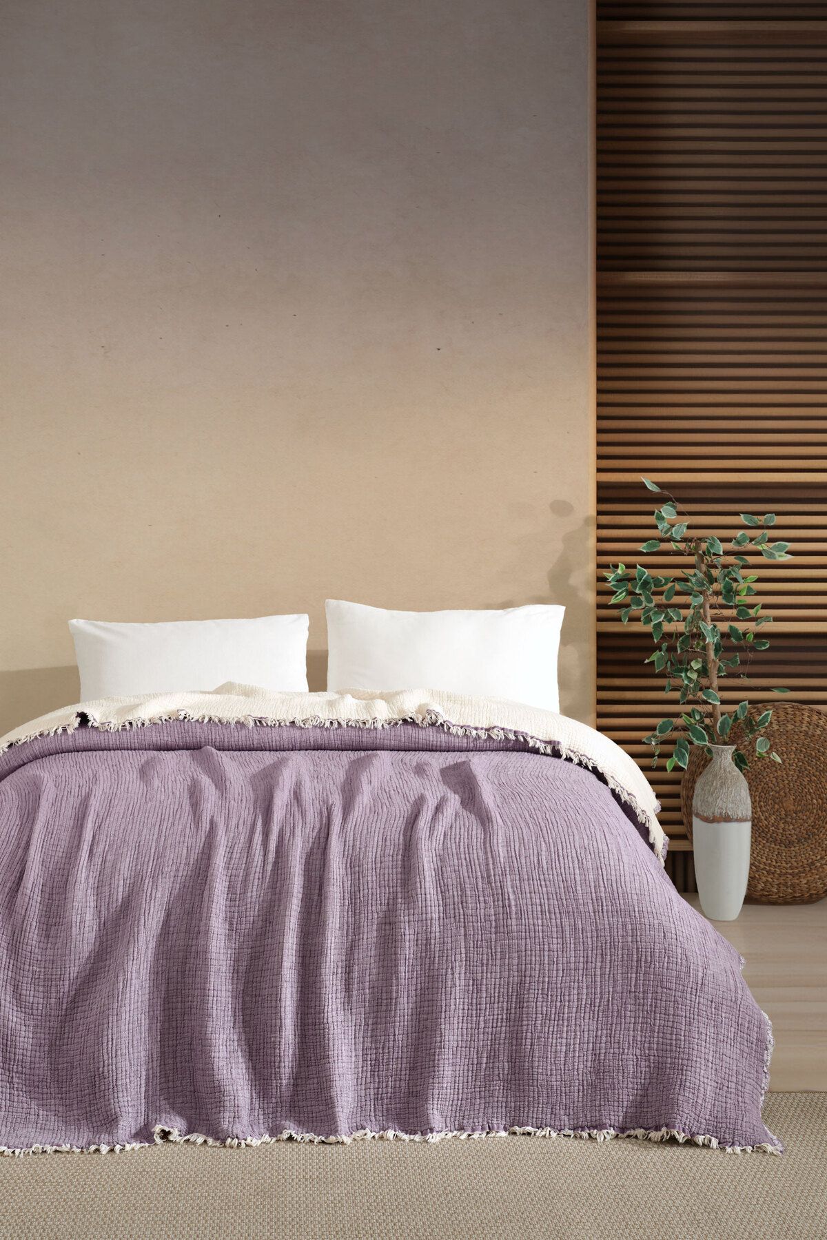 VAROL 5 Katlı %100 Pamuk Müslin Yatak Örtüsü – 230x240 cm