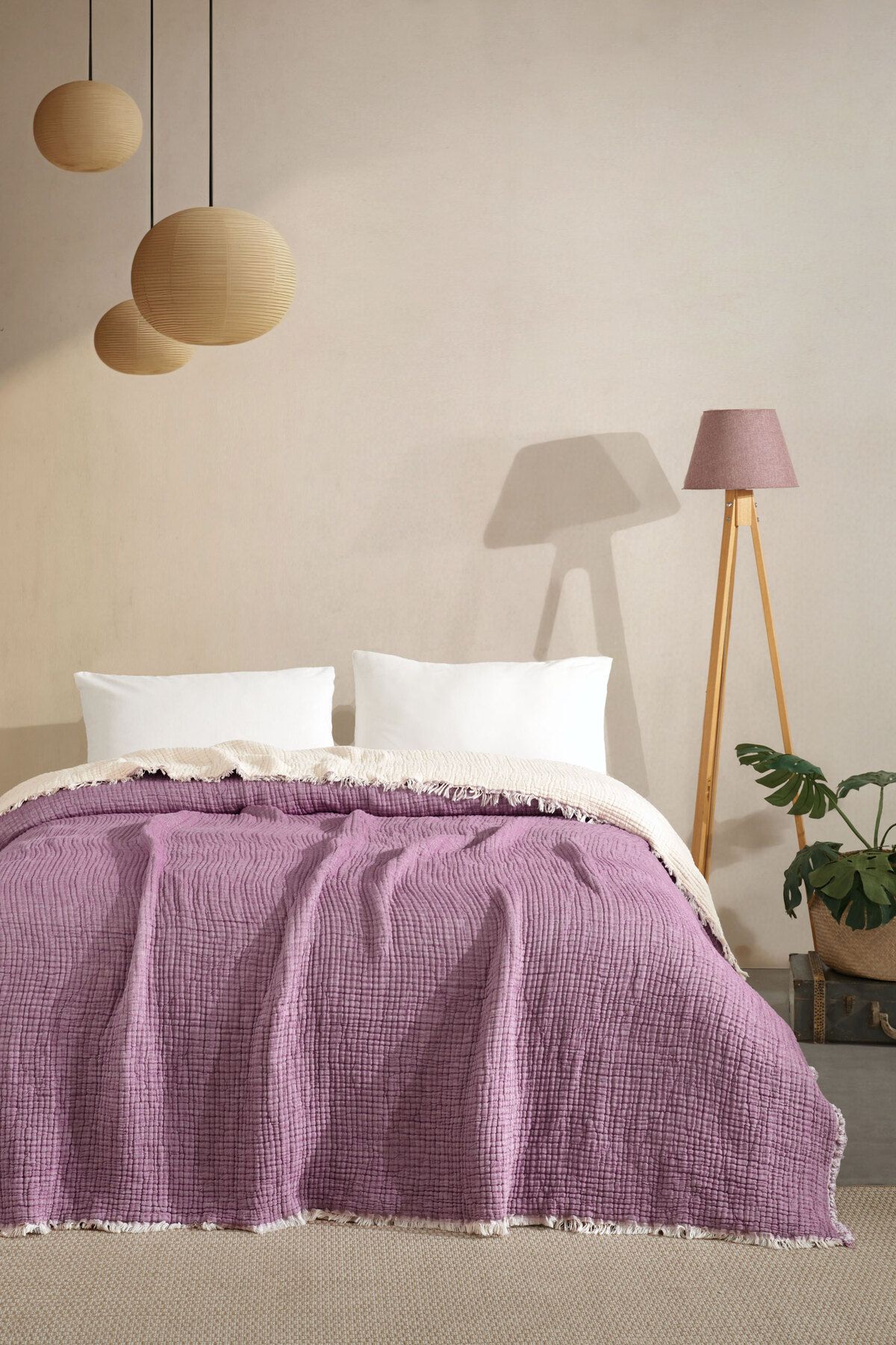 VAROL 5 Katlı %100 Pamuk Müslin Yatak Örtüsü – 230x240 cm