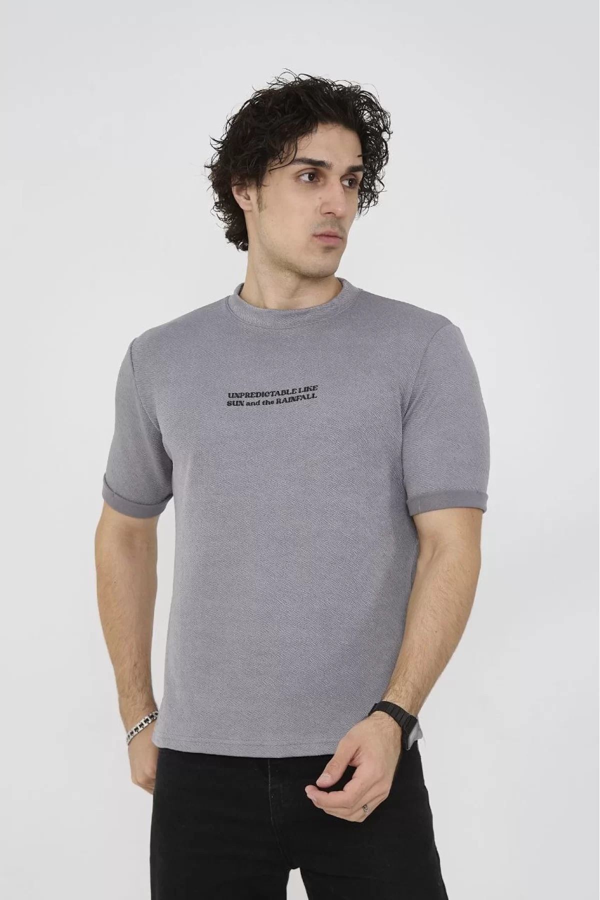 İndigo Park Erkek tişört Unisex Bisiklet Yaka Slim fit T-Shirt