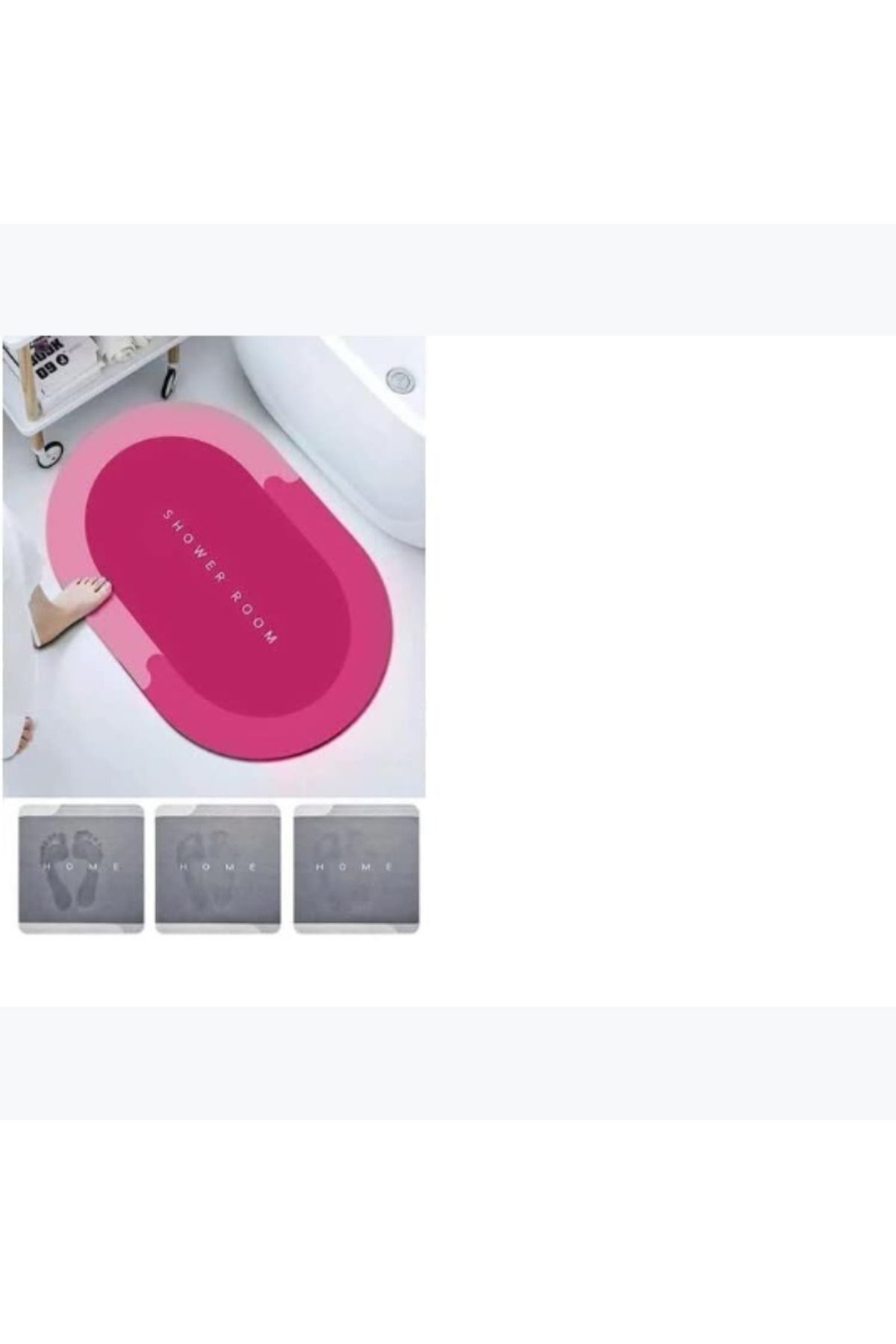 BerSel Butik Büyük Boy Pembe Süper Su Emici Kaymaz Tabanlı Banyo Paspası ( 80*50 )cm
