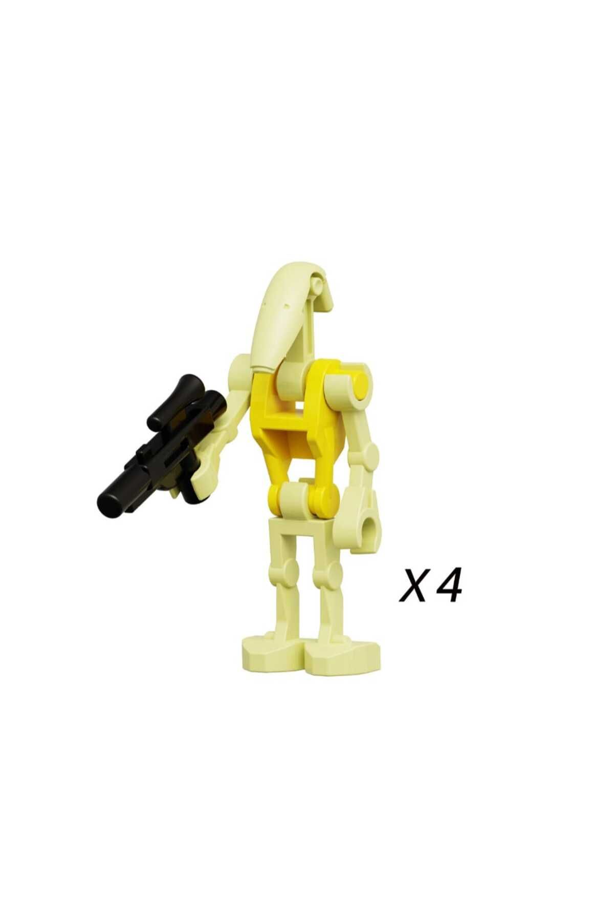 yamanS 4 adet battle droid (sarı renk) minifigür
