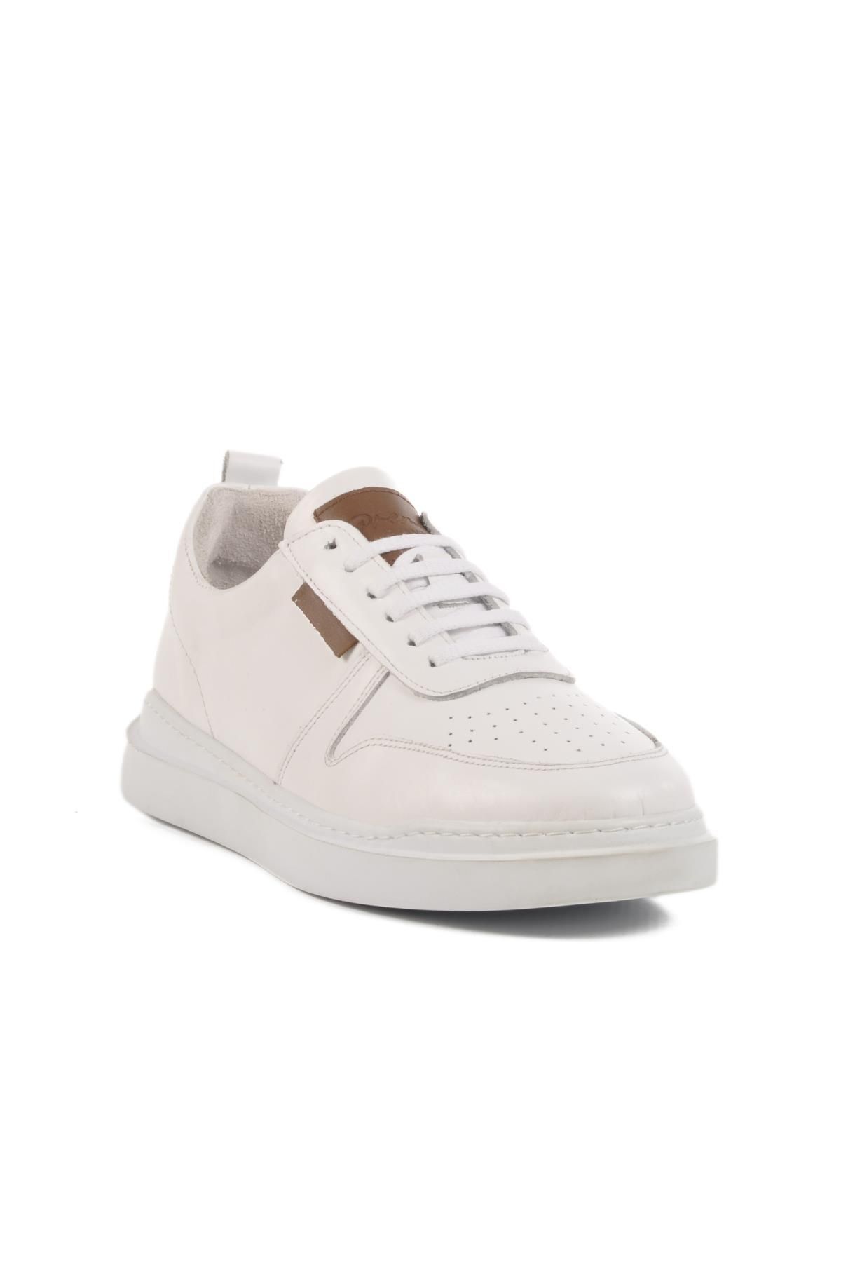 AYAKMOD Premium 412 M Beyaz Hakiki Deri Erkek Sneaker