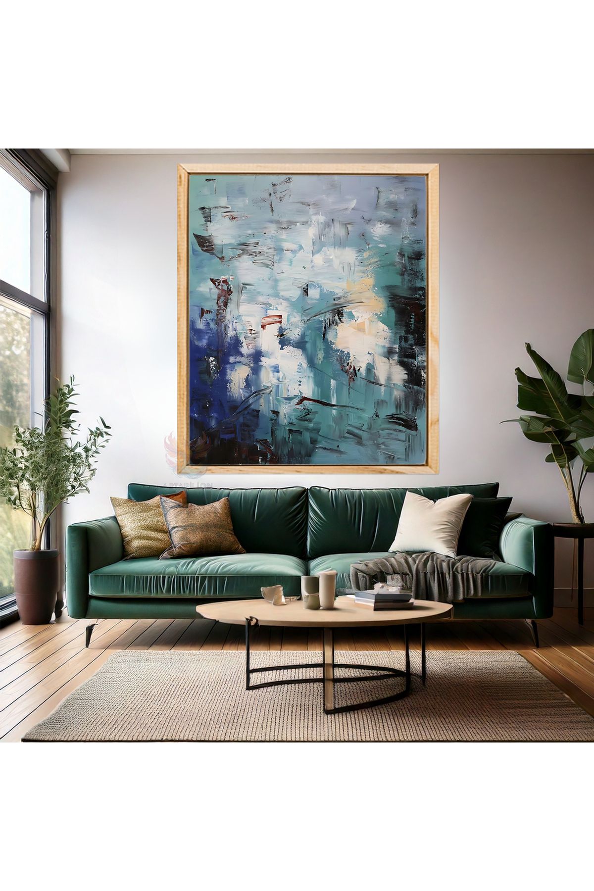 Artarilion Soyut Temalı Ahşap Çerçeveli MDF Tablo Modern Salon Tablosu Ev Dekorasyon Duvar Tablosu Ev Hediyesi