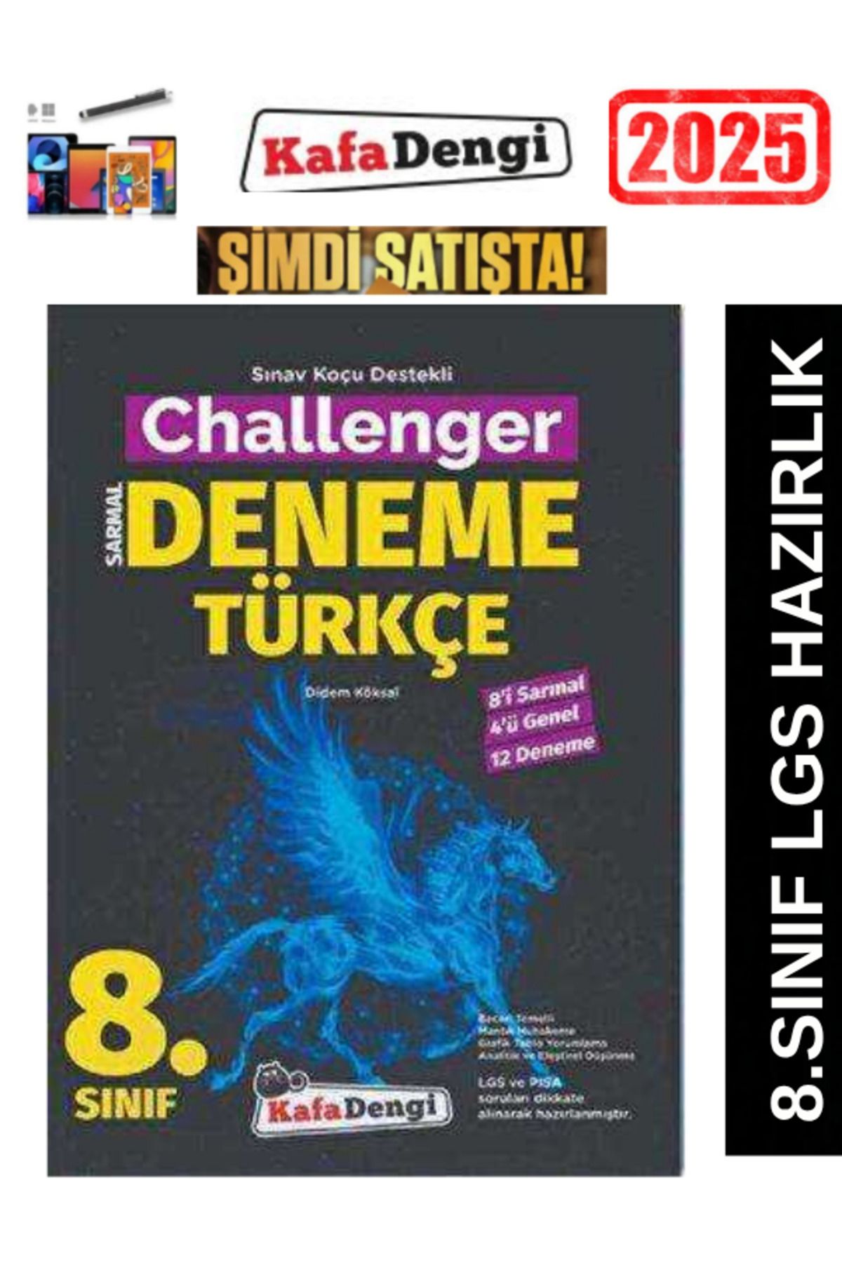 Marsis Yayınları KAFADENGİ YAYINLARI 8.Sınıf Türkçe 12 li Branş Deneme+Android Kalem