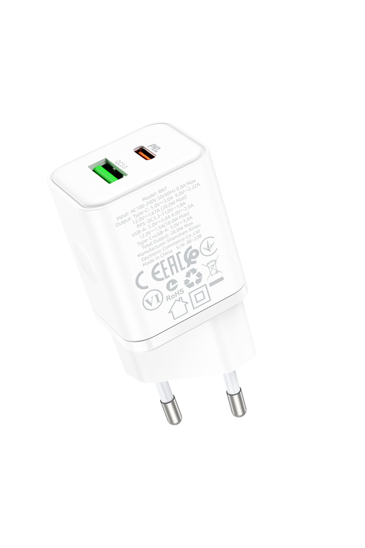 Borofone-Încărcător rapid Pd 20w Qc 3.0 USB-C (PD/QC/AFC/FCP) tip C USB-A pentru Apple Galaxy Note Huawei 11
