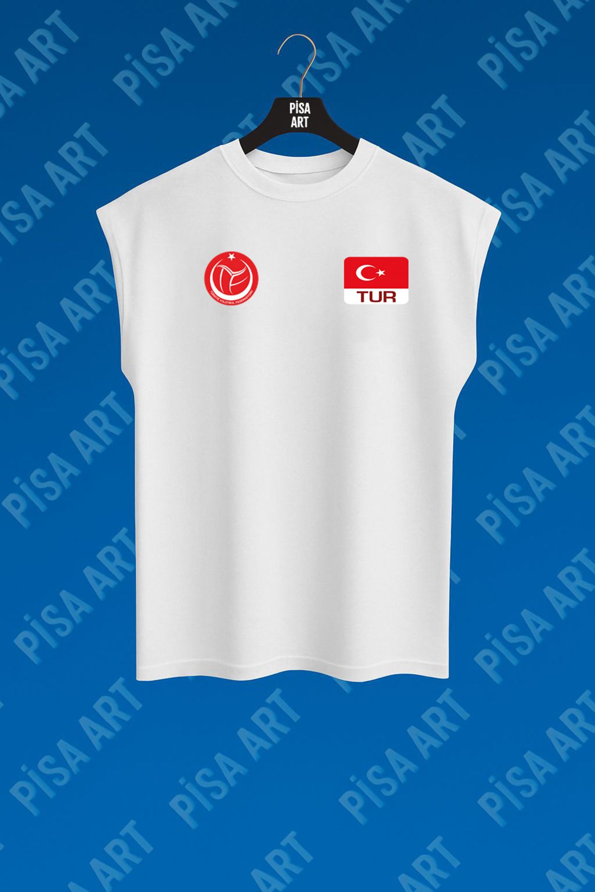 Pisa Art Antreman Veya Günlük Voleybol Milli Takım Vargas Özel Tasarım Kolsuz Unisex Tstirt