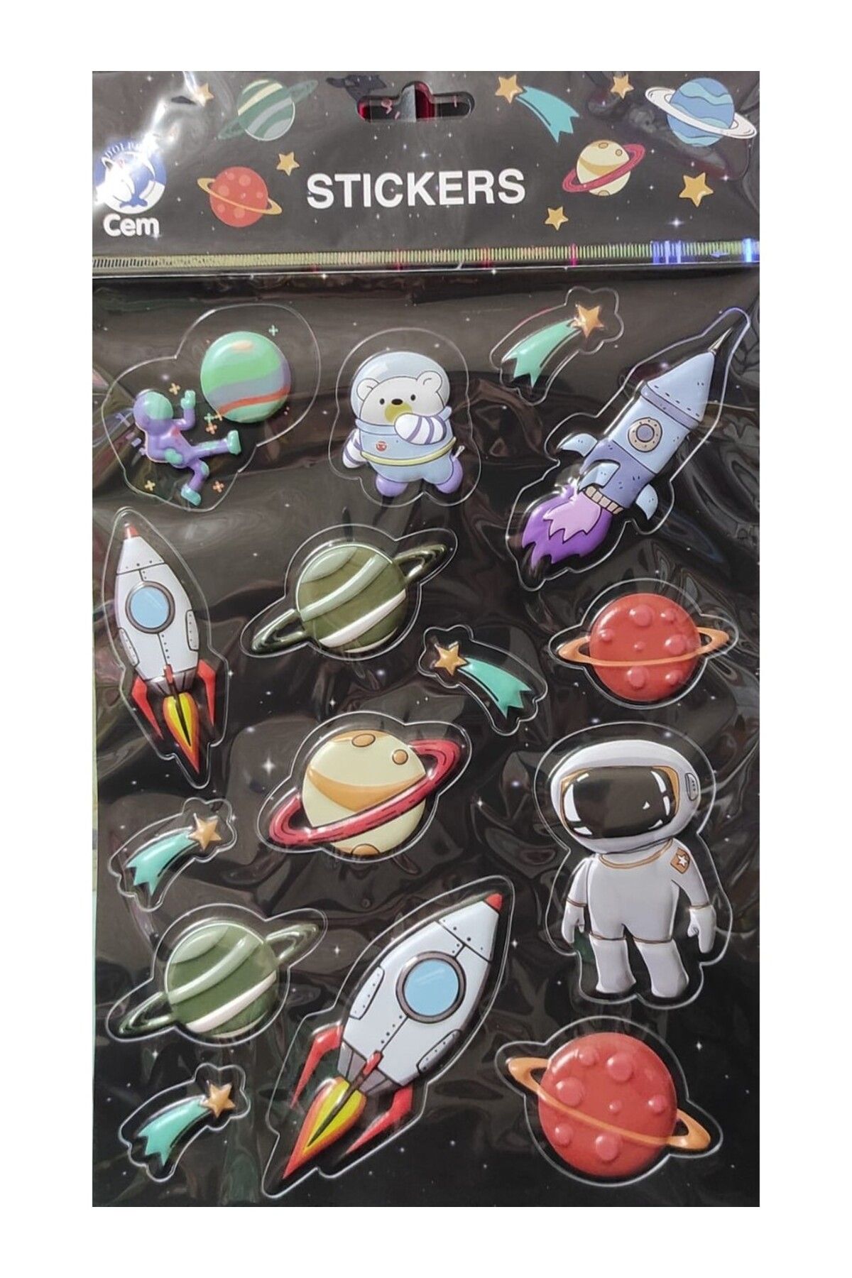 CEM KIRTASİYE Cem kırtasiye stickers 3D Uzay figürleri 1ADET GÖNDERİM SAĞLANIR.