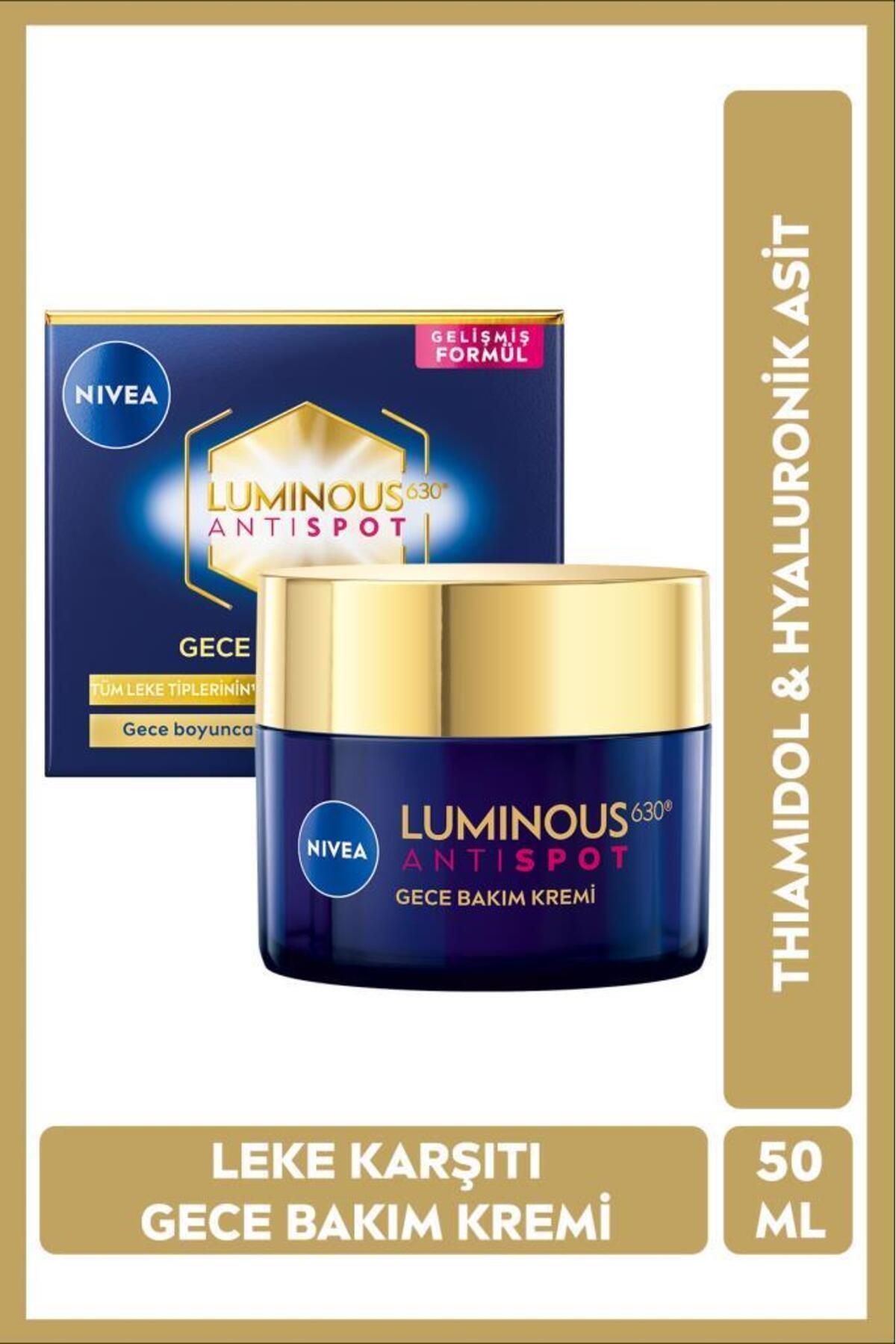 NIVEA Hyaluronik Asit İçeriği İle Koyu Leke Karşıtı ve Engelleici Nemlendirici Gece Yüz Bakım Kremi