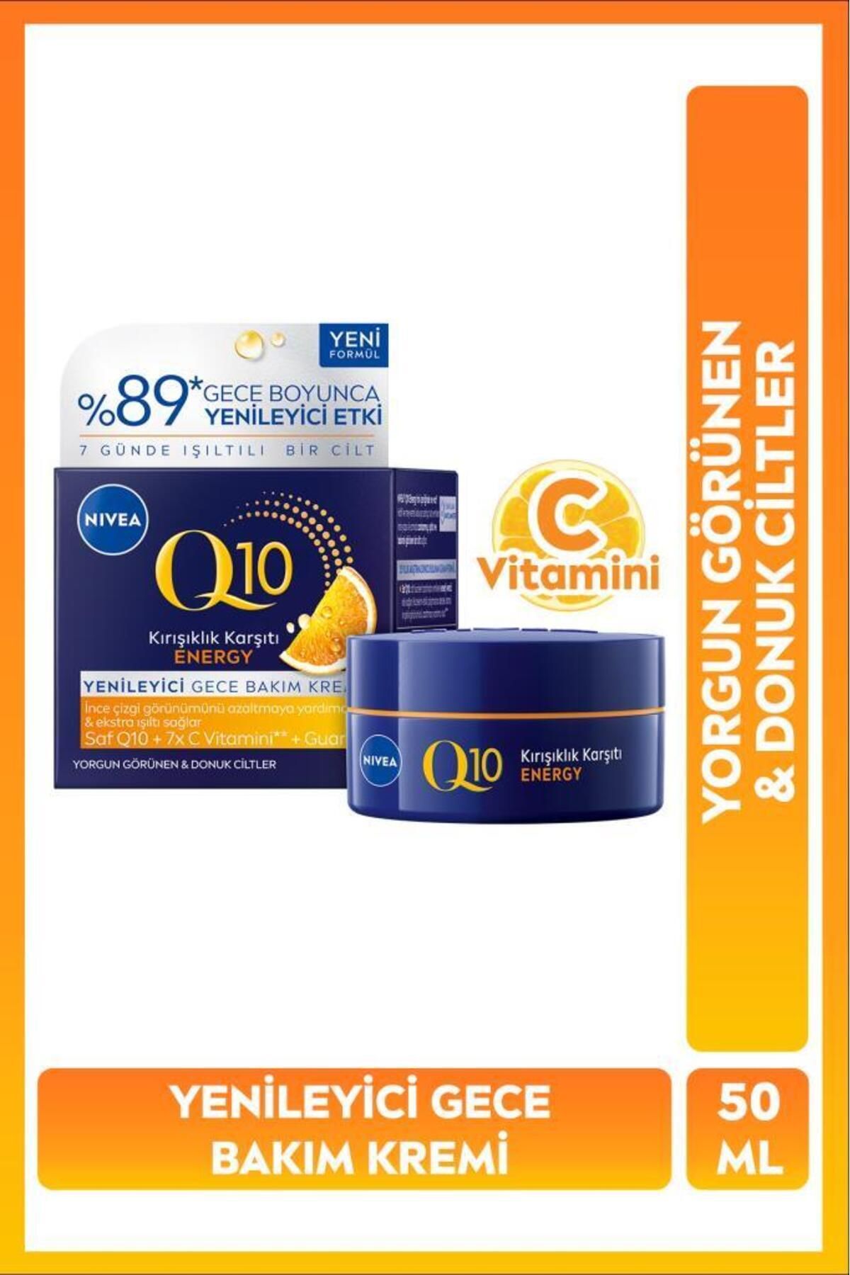 NIVEA C Vitamini İçeriği İle Yorgun Görünümü Azaltıcı Kırışıklık Karşıtı Gece Bakım Kremi 50ml