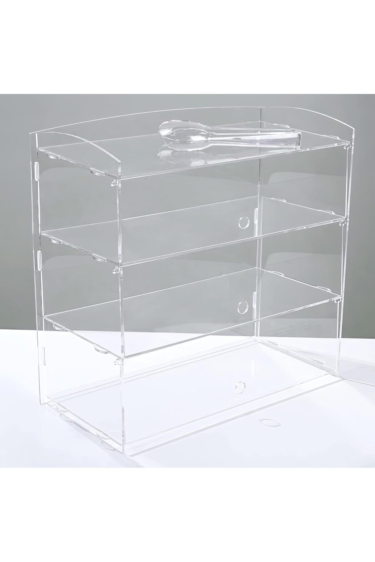 Generic-خزانة عرض معجنات ومخابز مع ملقط تقديم، وصندوق عرض أكريليك شفاف بثلاث طبقات 2