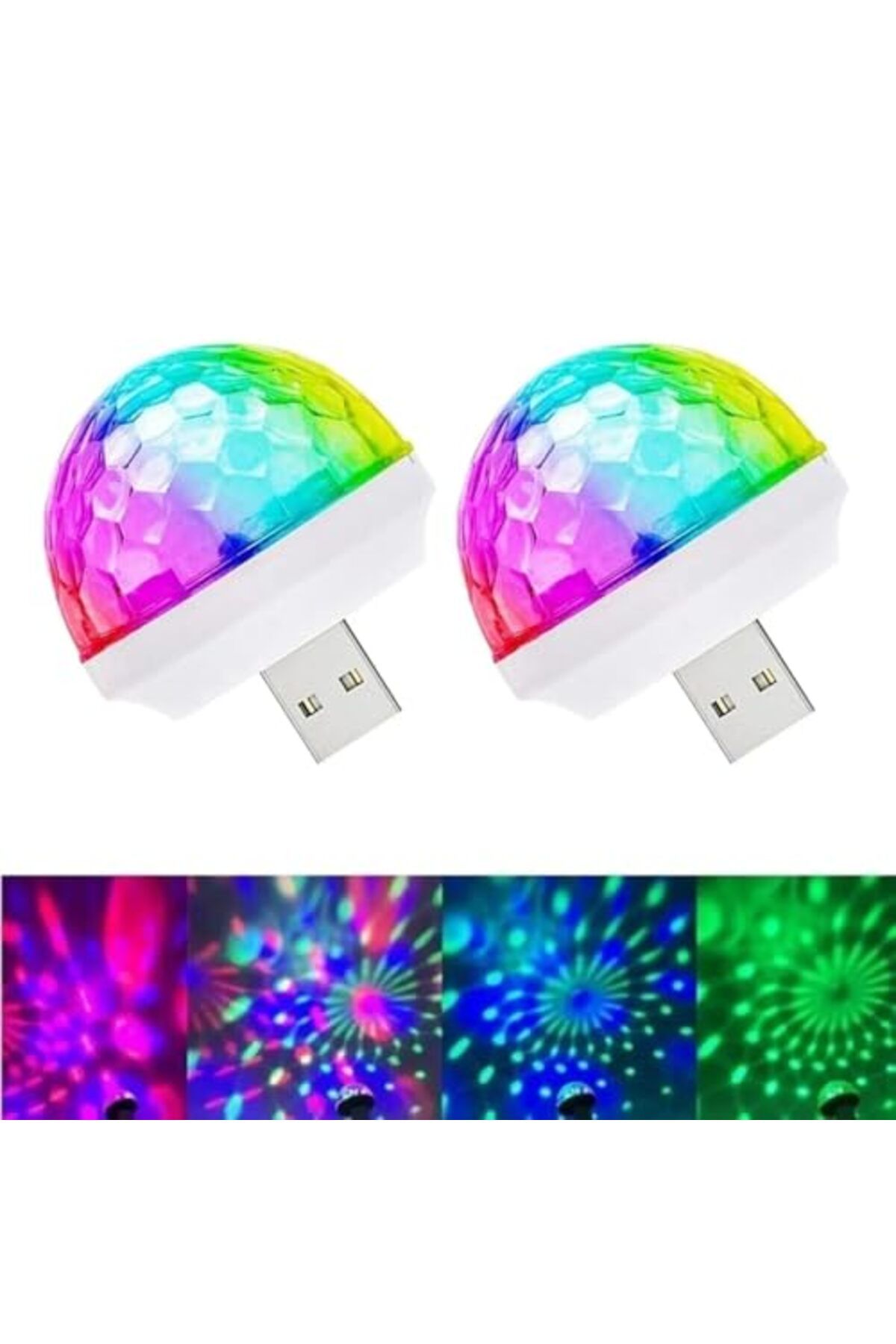 ShopZum Aksesuarcı Müziğe Ve Sese Duyarlı Mini Parti Disko Topu Rgb Usb Led Işık, Müzikle Ve Sesle Değişen