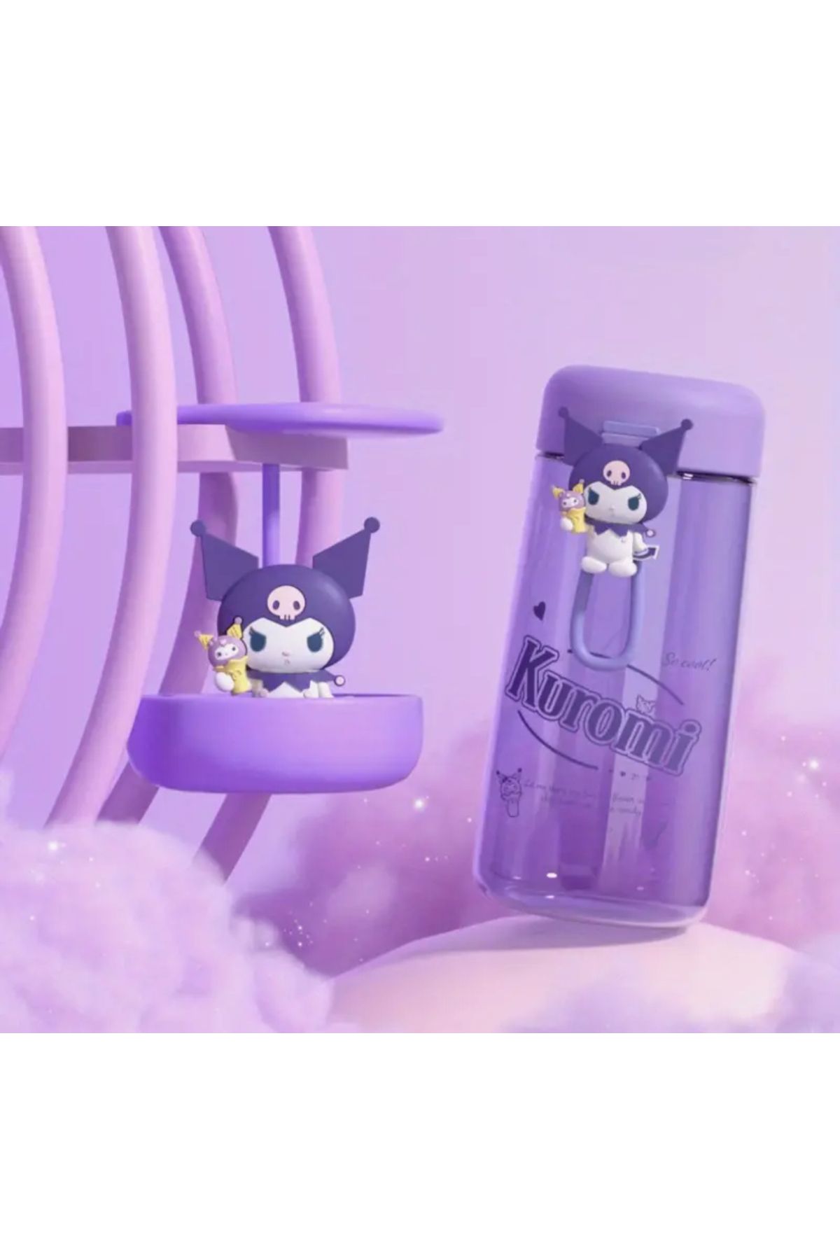 So Iconic Sanrio Kuromi Karakterli Mini Su Matarası 350 ml / Küçük Boy Suluk