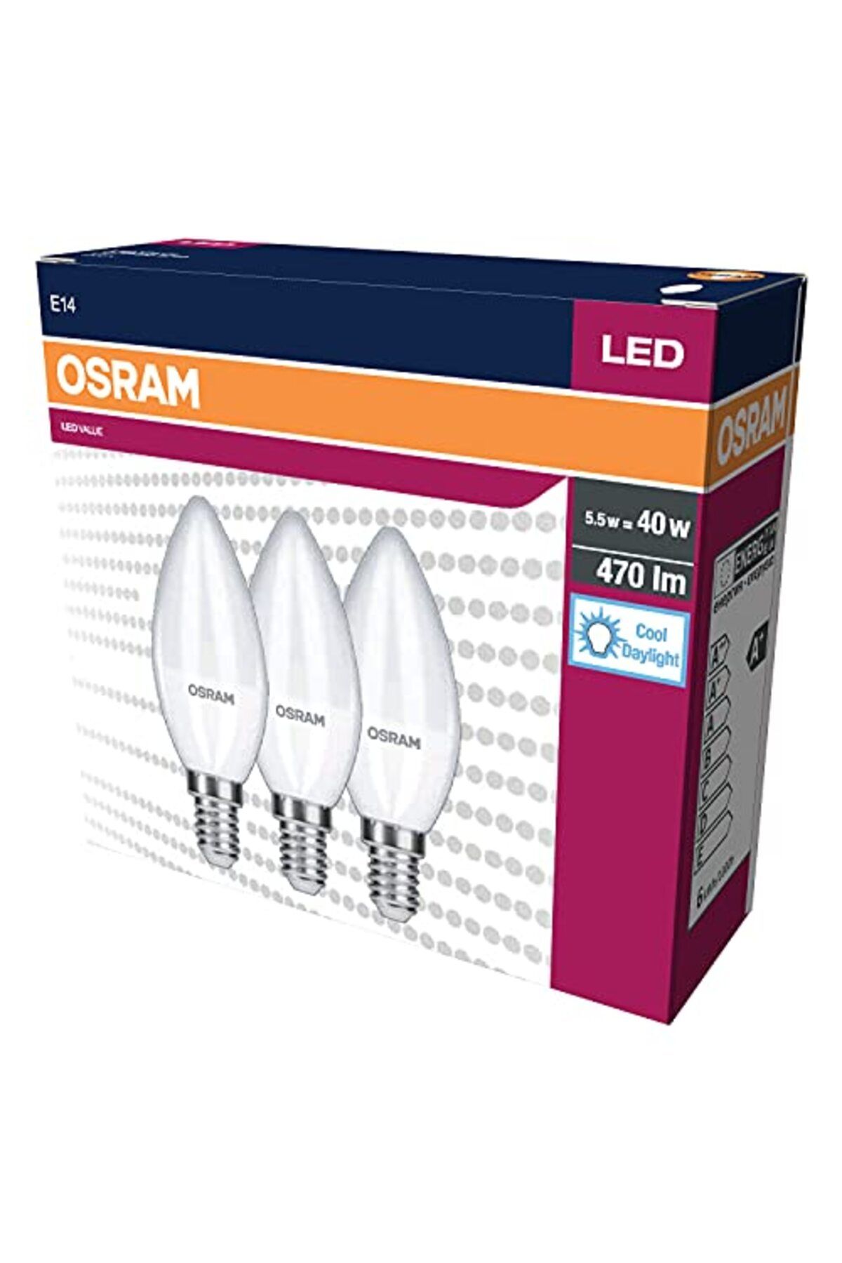 ShopZum Led Klasik Mum Lamba Beyaz Işık 470 Lamba E14 3&apos;lü