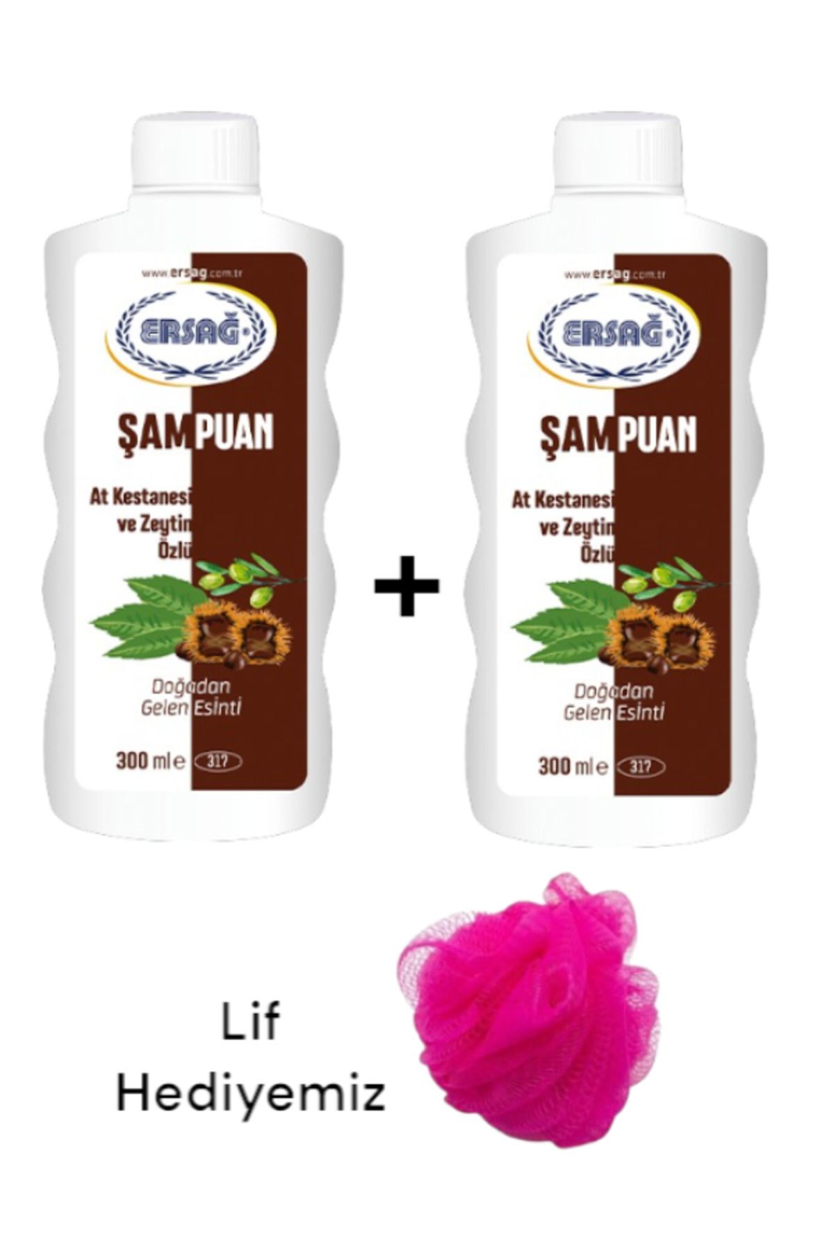 Ersağ At Kestanesi ve Zeytin Özlü Şampuan 300 ML 2xadet - ( Lif Hediye'li ) 317-21