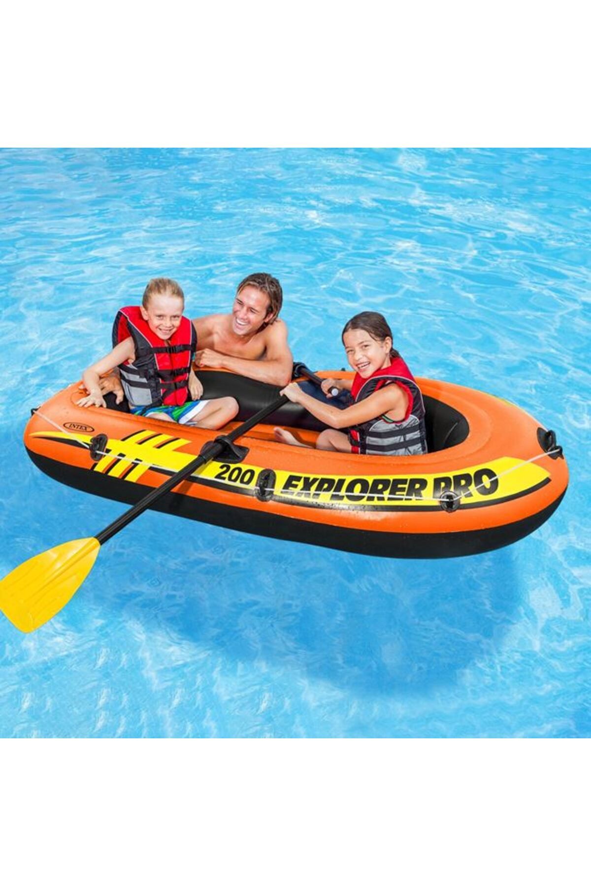 OEM Barca Gonflabila Pentru 2 Persoane, Intex Explore Pro Orange, 196x102x33cm - One Size