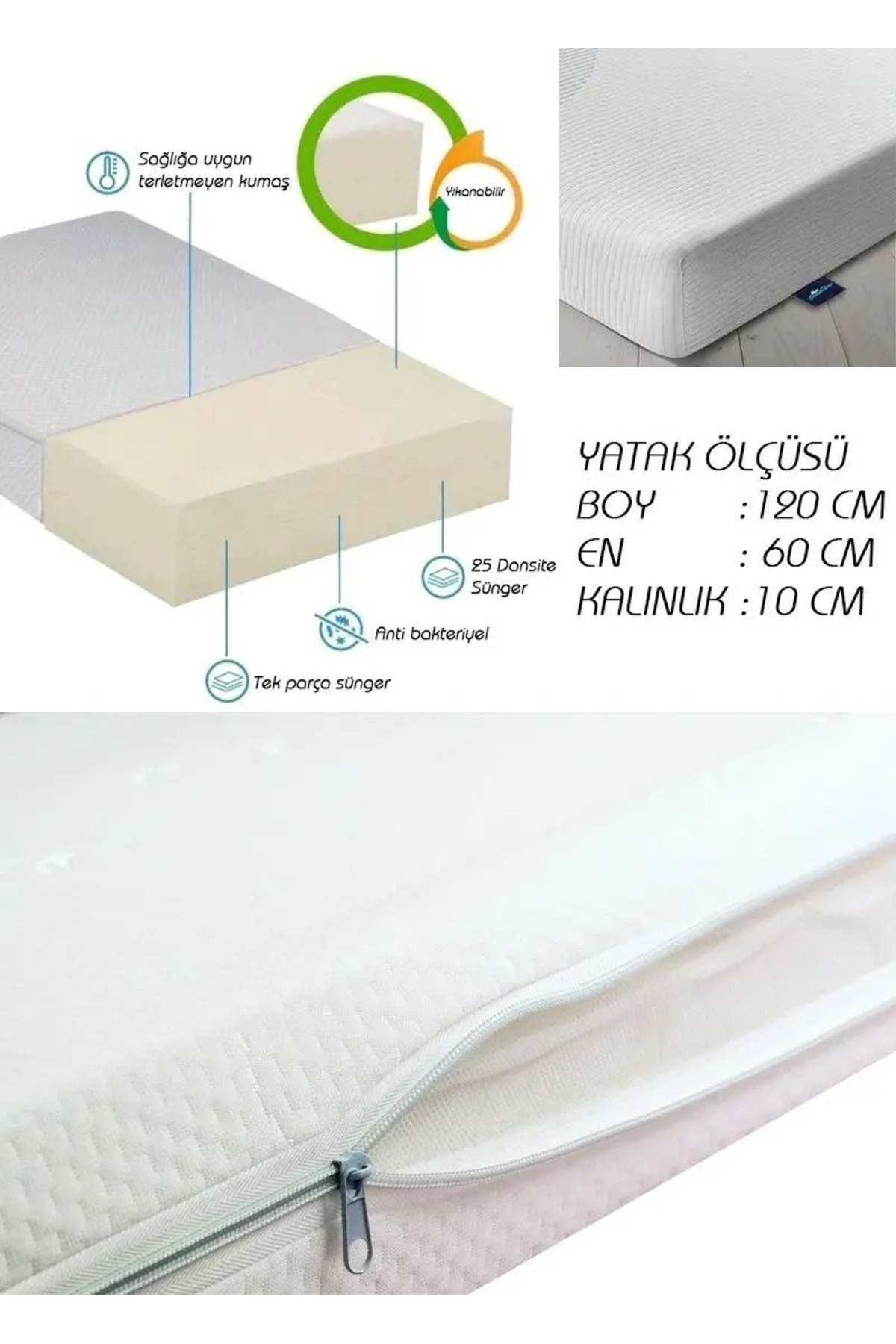 Bamgidoo Doğal Ahşap Beşik Anne Bebek Beşik Organik (BOYASIZ) 60x120 - Sarı Yıldız Uyku Seti Yatak fotoğrafı 7 (önizleme)