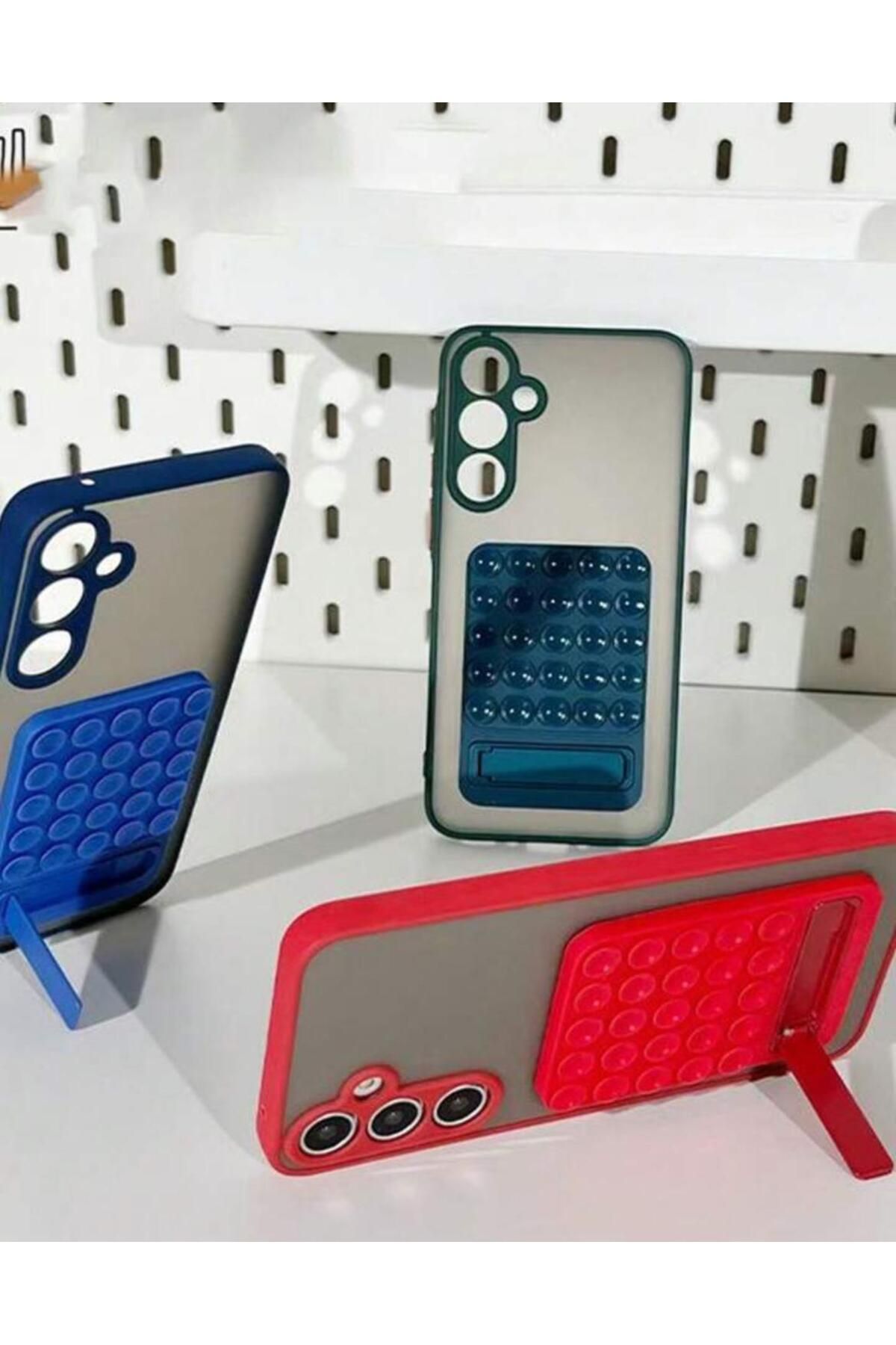 Buççin Mavi Yapışkanlı Telefon Arkası Tutucu Dayanıklı Yapışkanlı Vantuzlu Stand