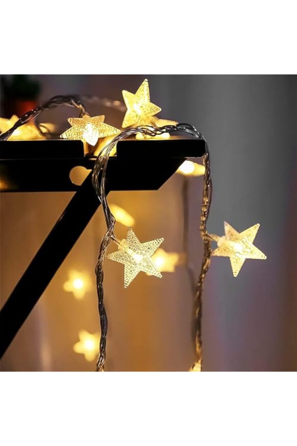 ShopZum Robeve Yıldız Led Led Işıklı Yıldız 20&Apos;Li Yıldız Led Işık 3 Metre Pilli Led Işık Yılbaşı Işığı