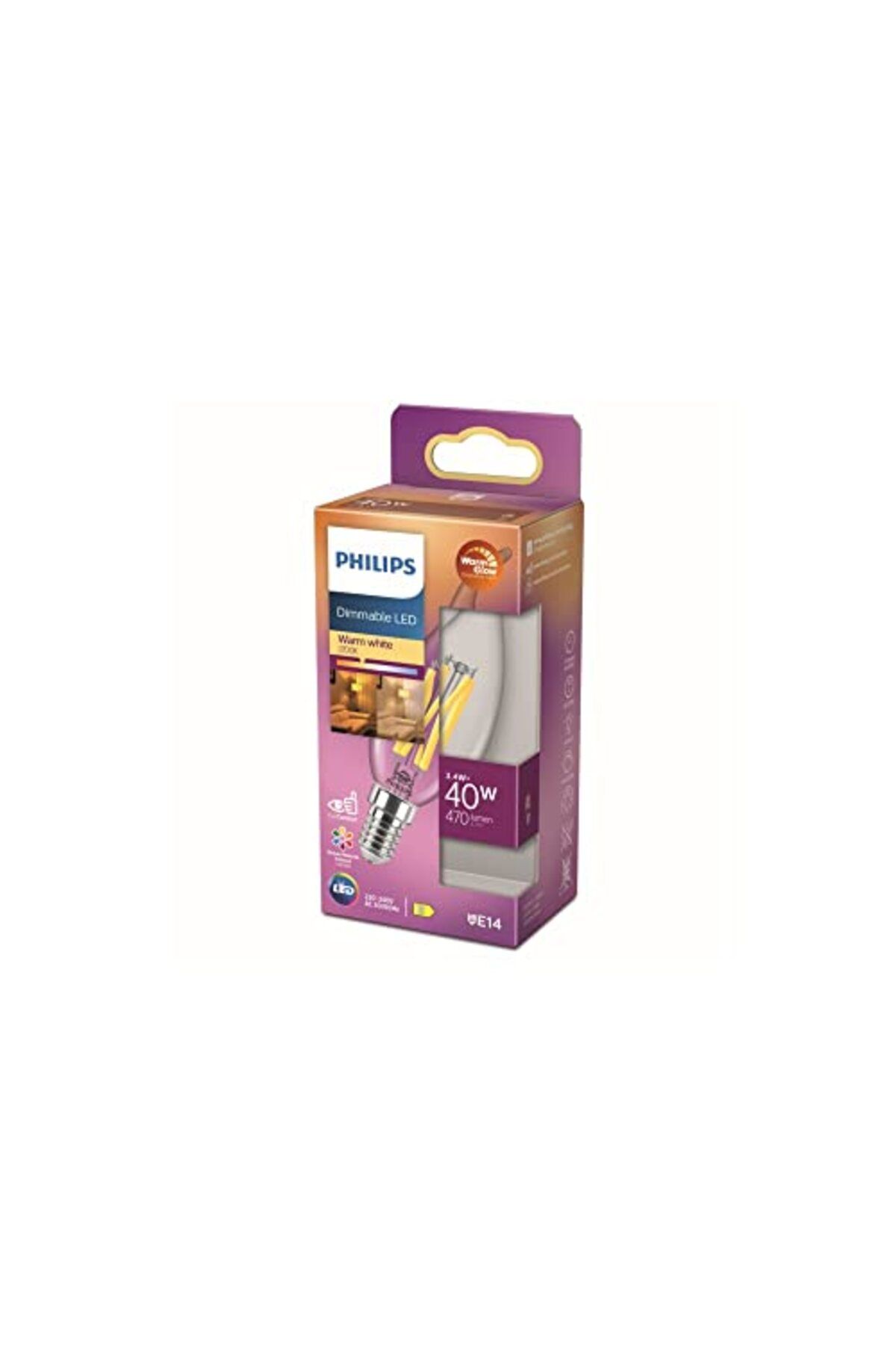 ShopZum Lighting 871951432437400 Led Eek D (A - G) E14 Mum Şeklinde 3.4W = 40W Beyaz (Ø X U) 35Mm