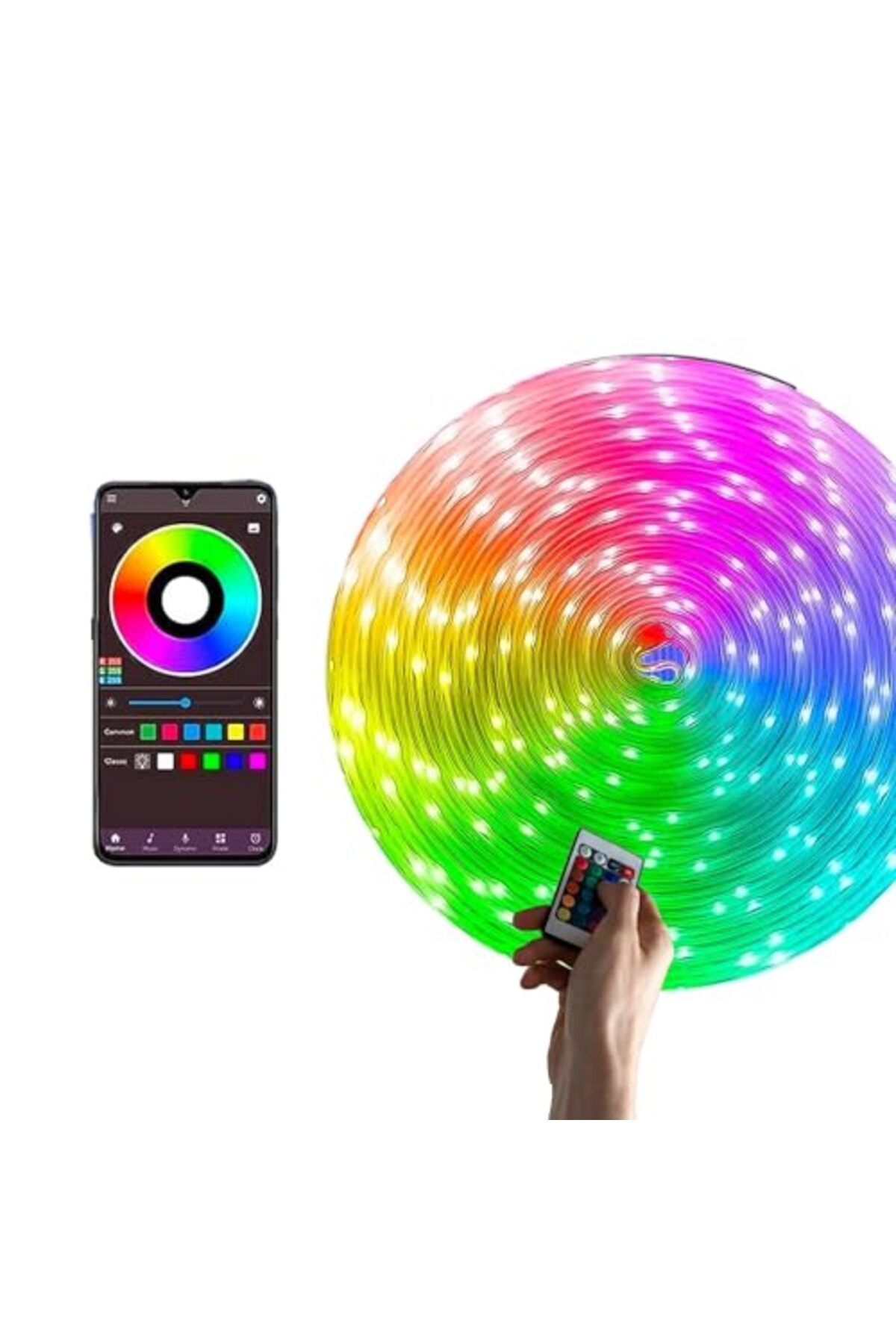 ShopZum Amber Led Pixel Rgb Işık - 5V Usb Girişli, Bluetooth Uygulamalı, Uzaktan Kumandalı, Müziğe Duyarlı,