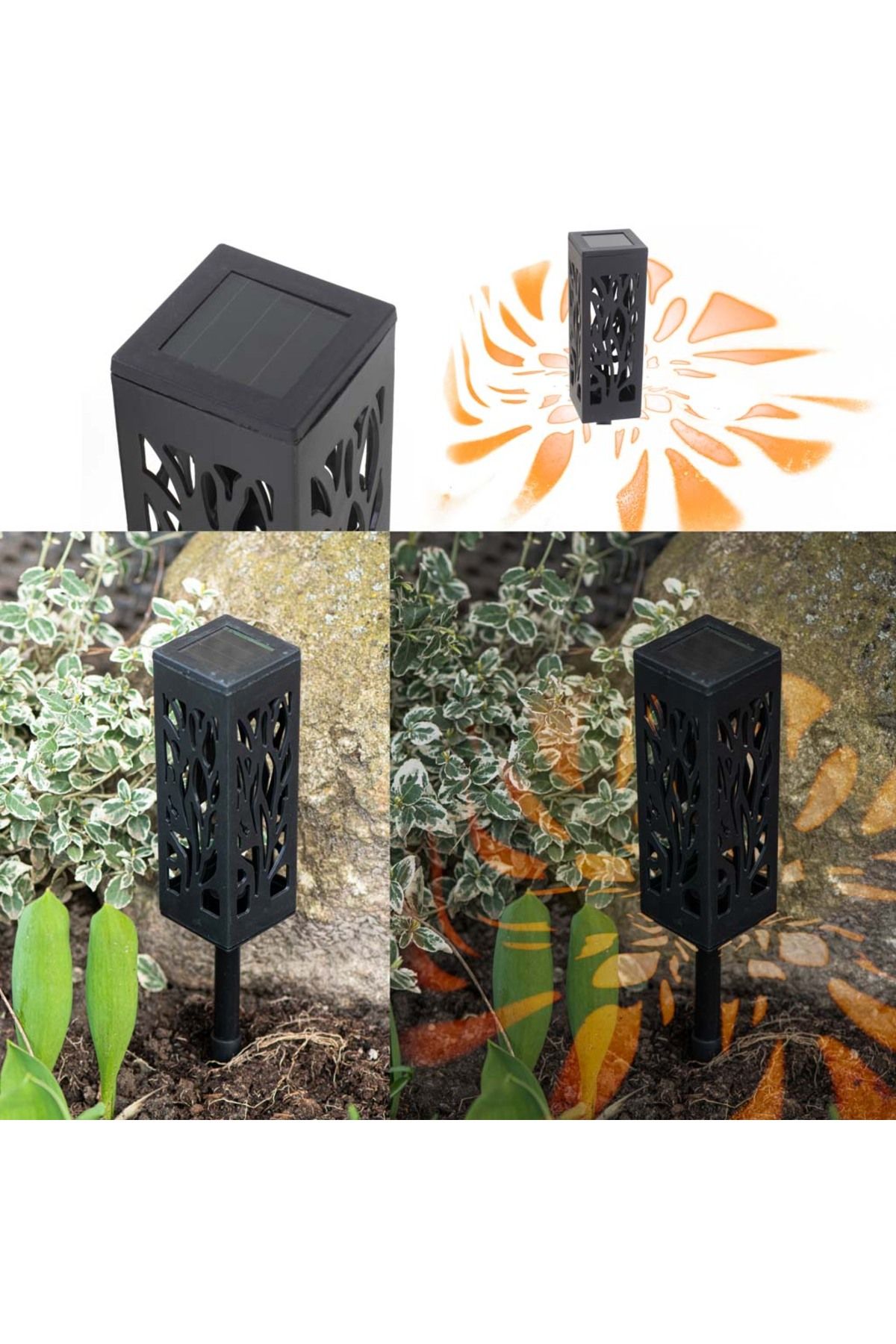 OEM-Set 4 lampi solare de gradina cu picior tip "Lampion" cu LED 4