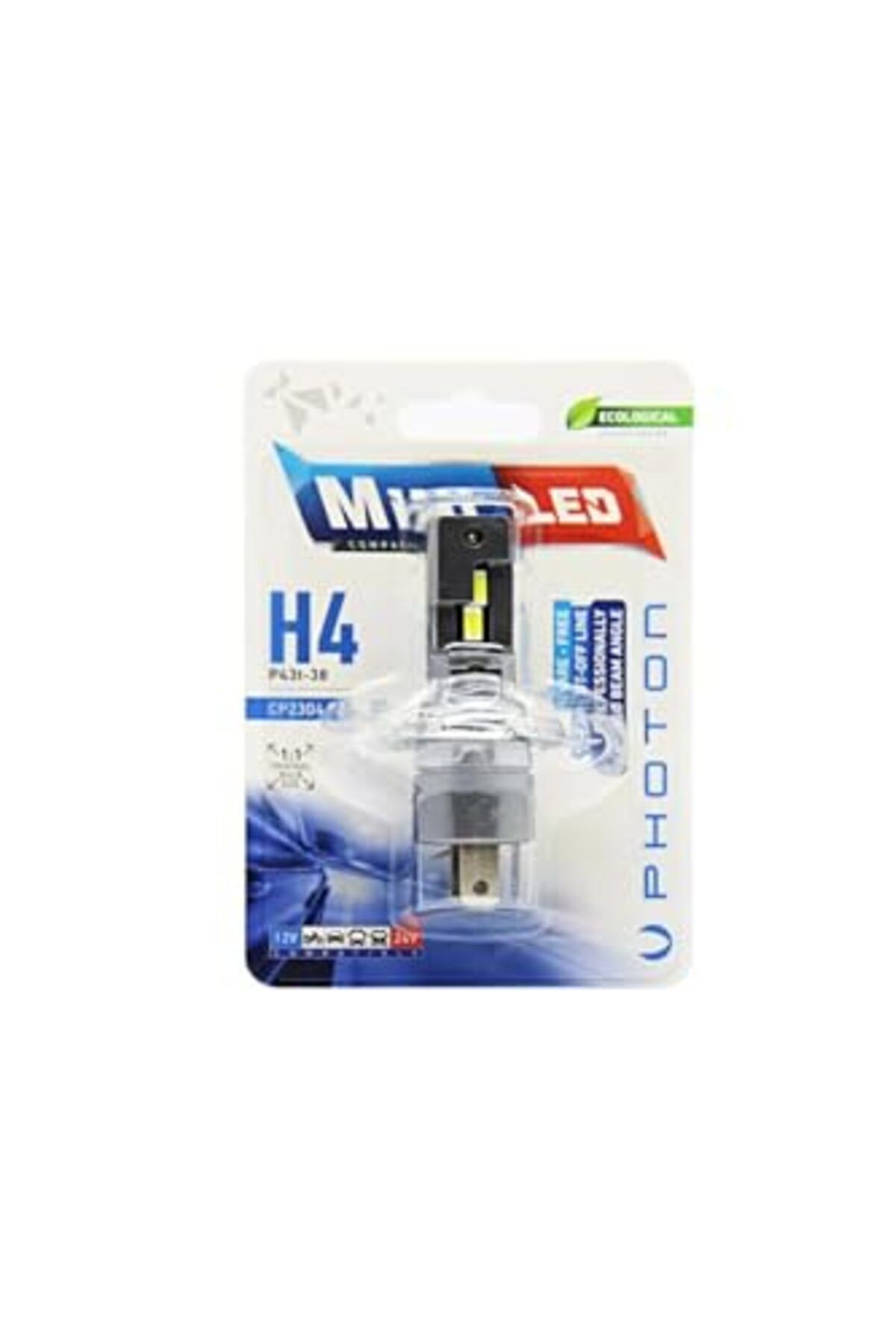 ShopZum H4 Mini Kompakt Led Far Ampulü, 12V/24V Uyumlu, 1 Adet