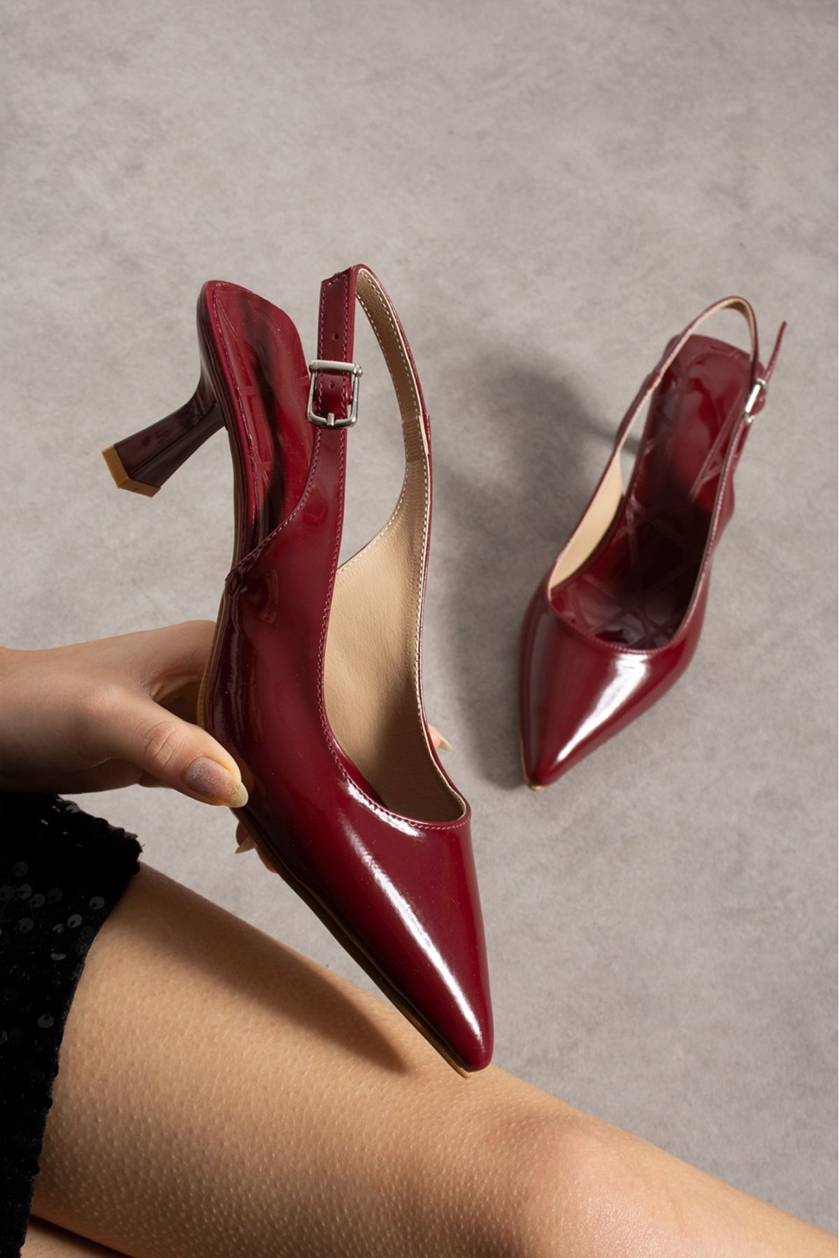 Yula Fashion Shoes Mila Rugan Kadın Topuklu Ayakkabı