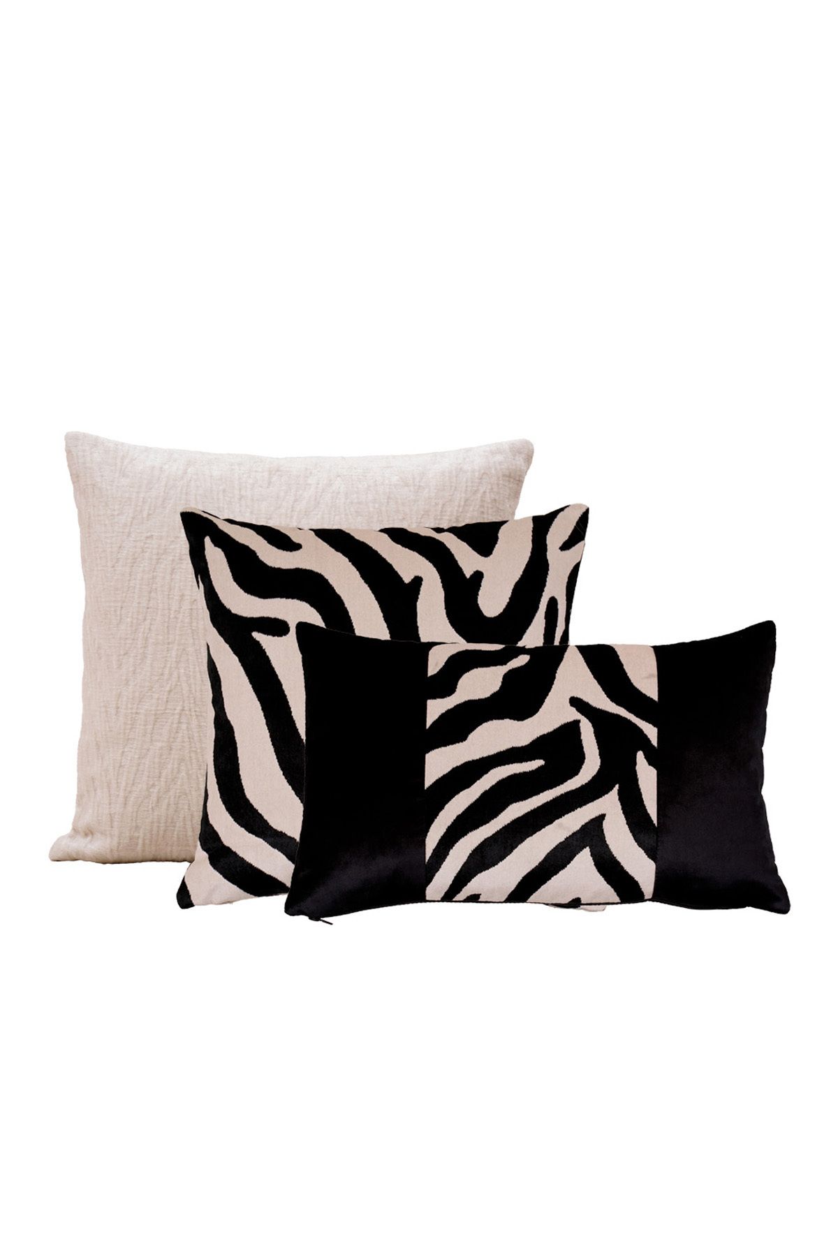 Home ZEBRA\ 3LÜ KIRLENT KILIFI, SİYAH BEYAZ ZEBRA KADİFE