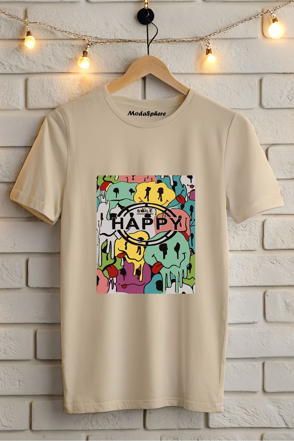 ModaSphere Baskılı Unisex Oversize Tişört Battal Boy