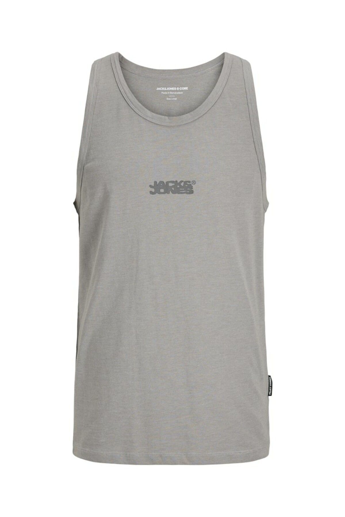 Jack & Jones Erkek Gri Jcosago Small Logo Slub Tank Top Atlet 12276727-Grayflann