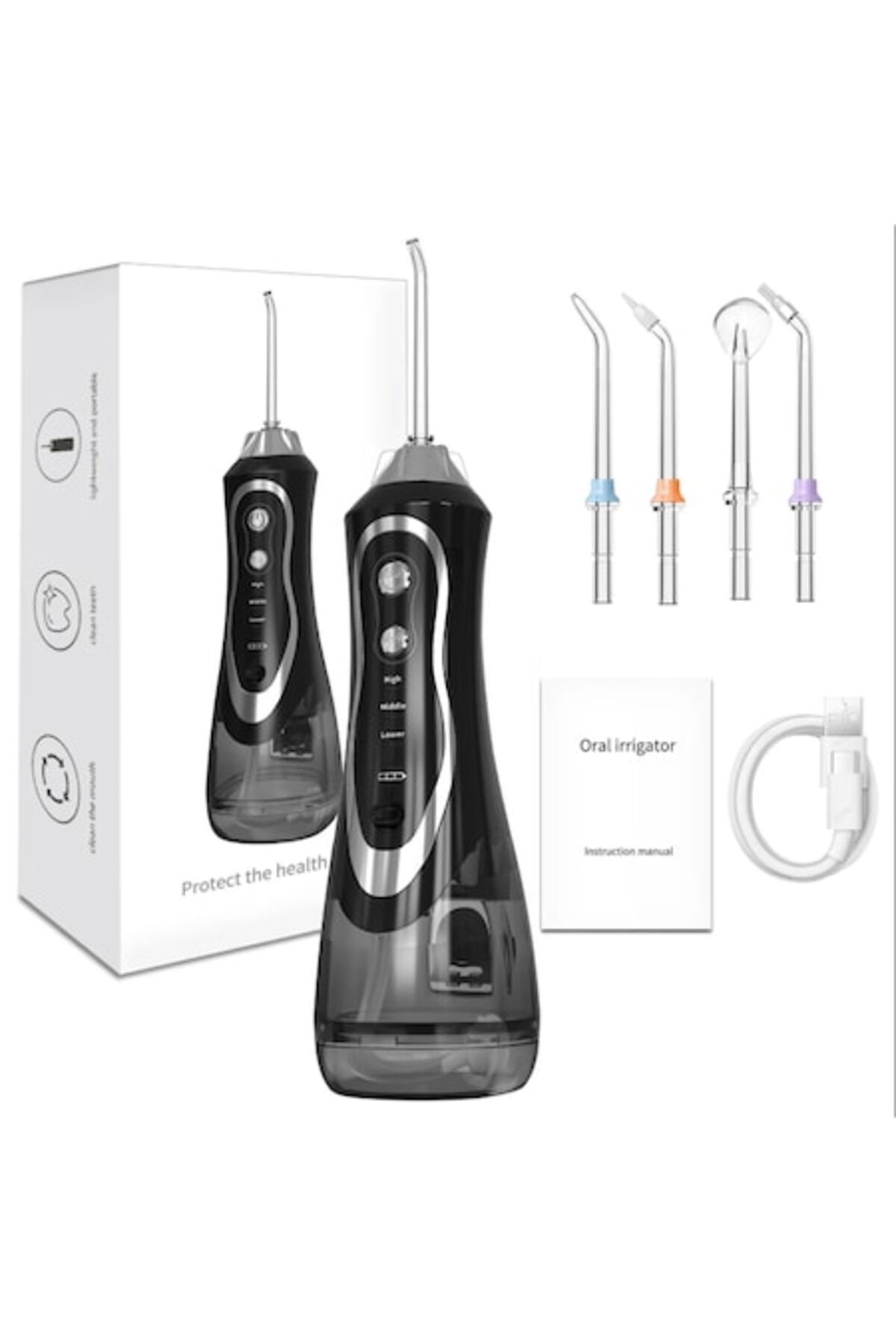 OEM Irigator Oral 1800 Pulsații/min, 4 Programe Personalizabile, 4 Duze Schimbabile, Rezervor De 300 Ml - One Size