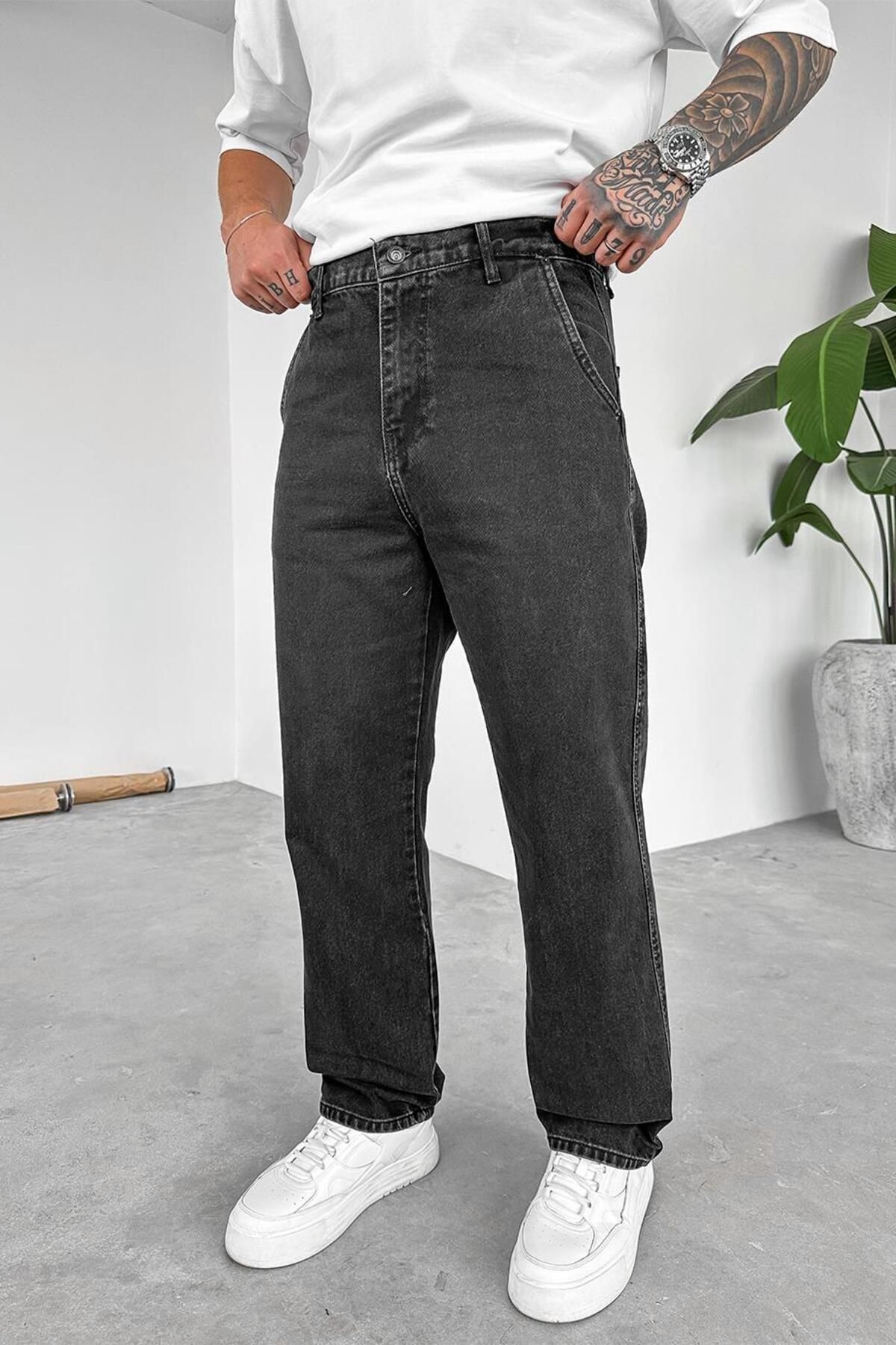 HAFKAGİYİM Füme Yan Cepli Basic Baggy Pantolon
