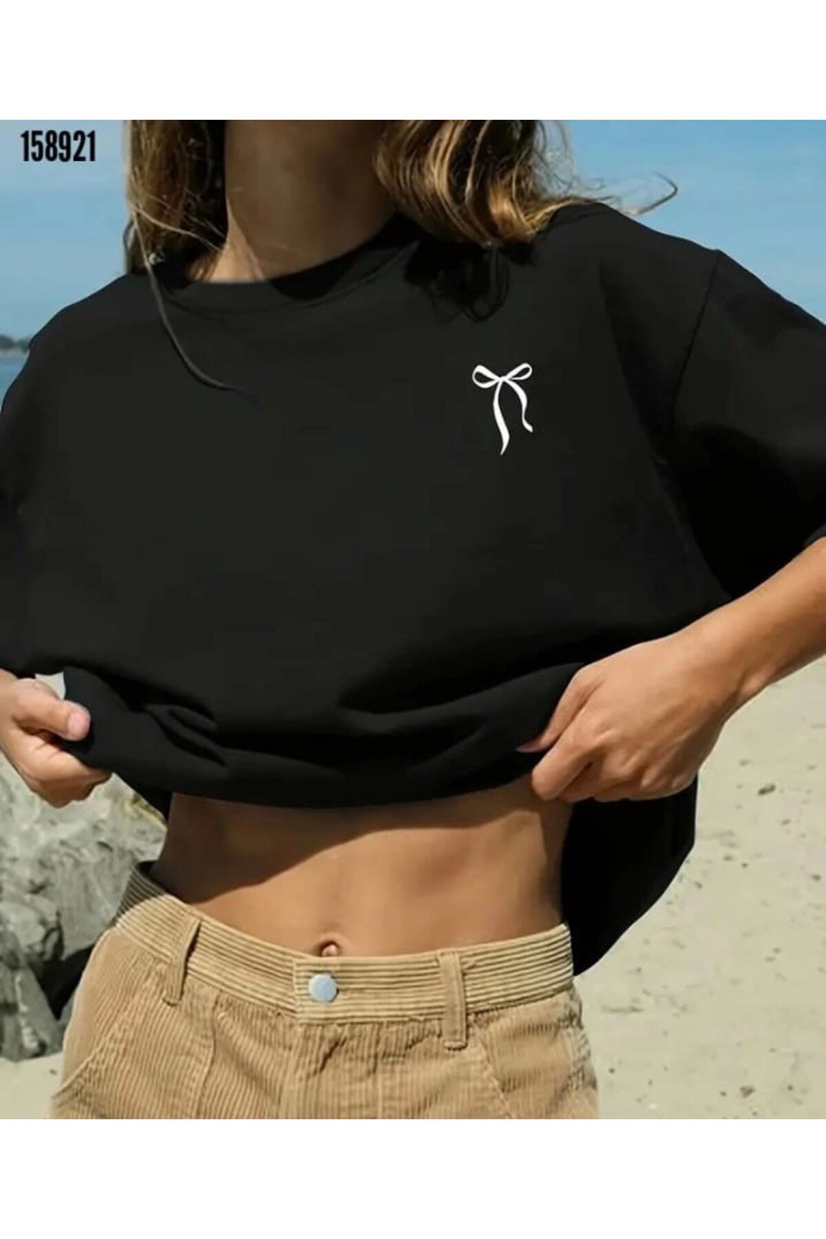 CB2 Fiyonk baskılı siyah oversize unisex t-shirt-SON GÖRSEL HEDİYEMİZDİR