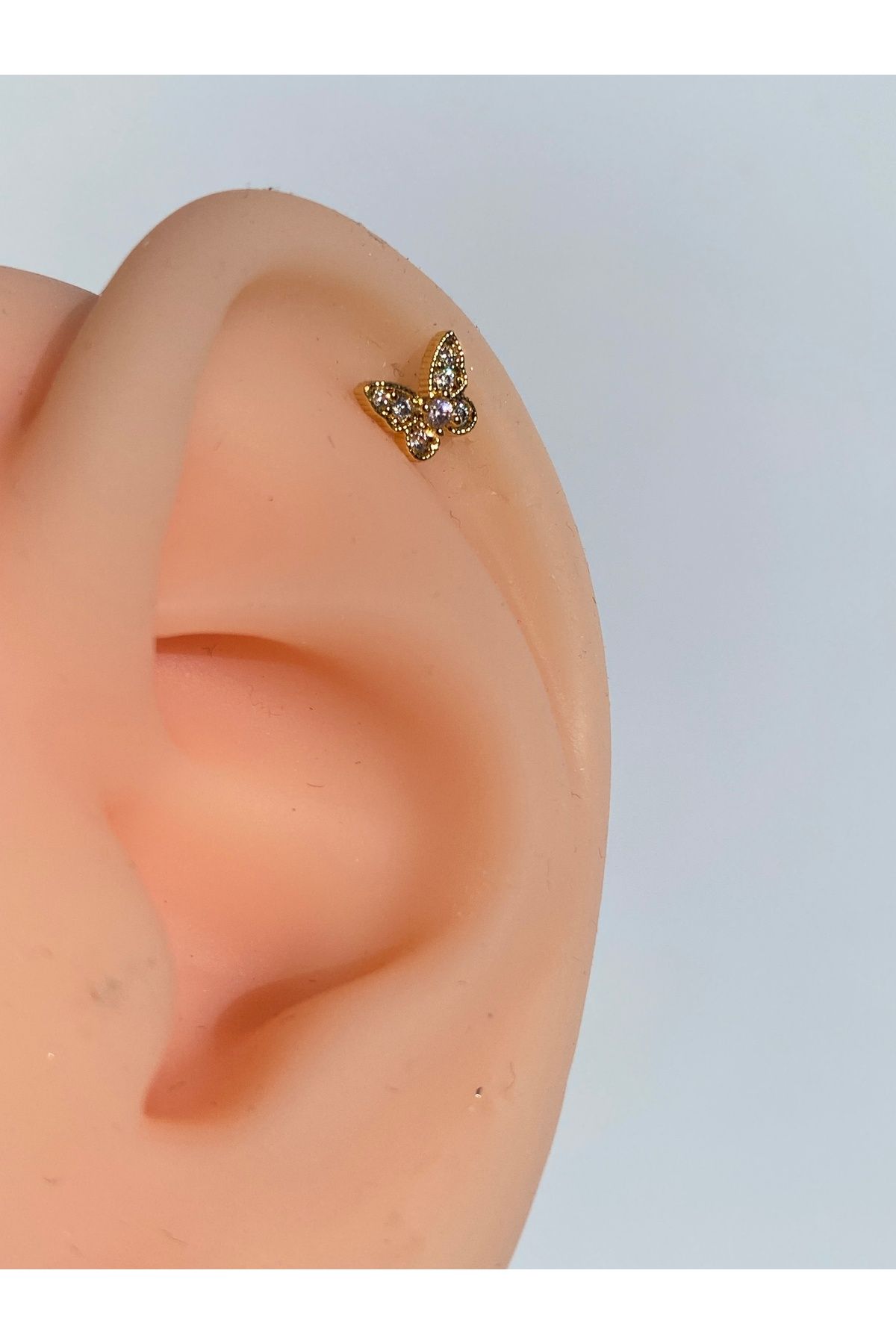 kurukafagift Çelik Minimal Kelebek Figürlü Piercing Tragus Helix 8 mm