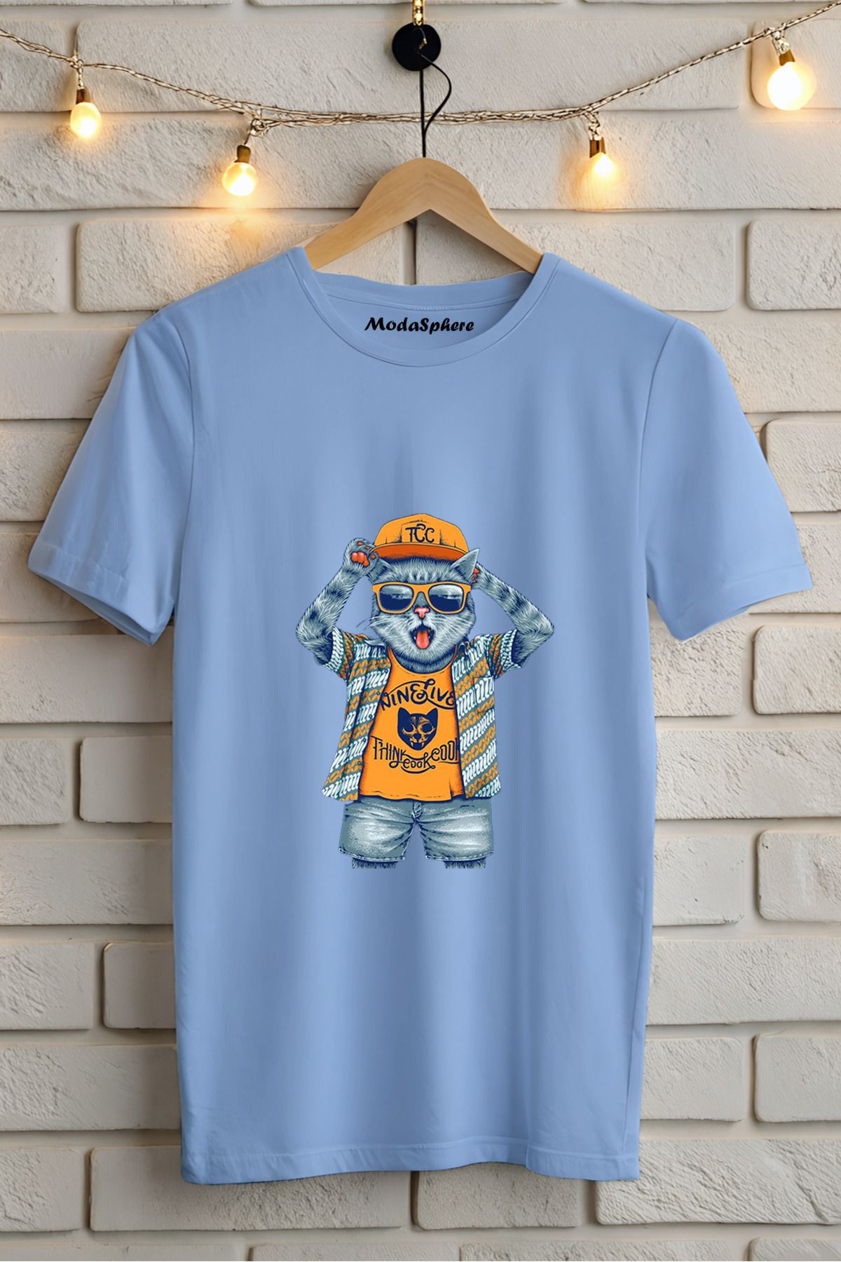 ModaSphere Baskılı Unisex Oversize Tişört Battal Boy