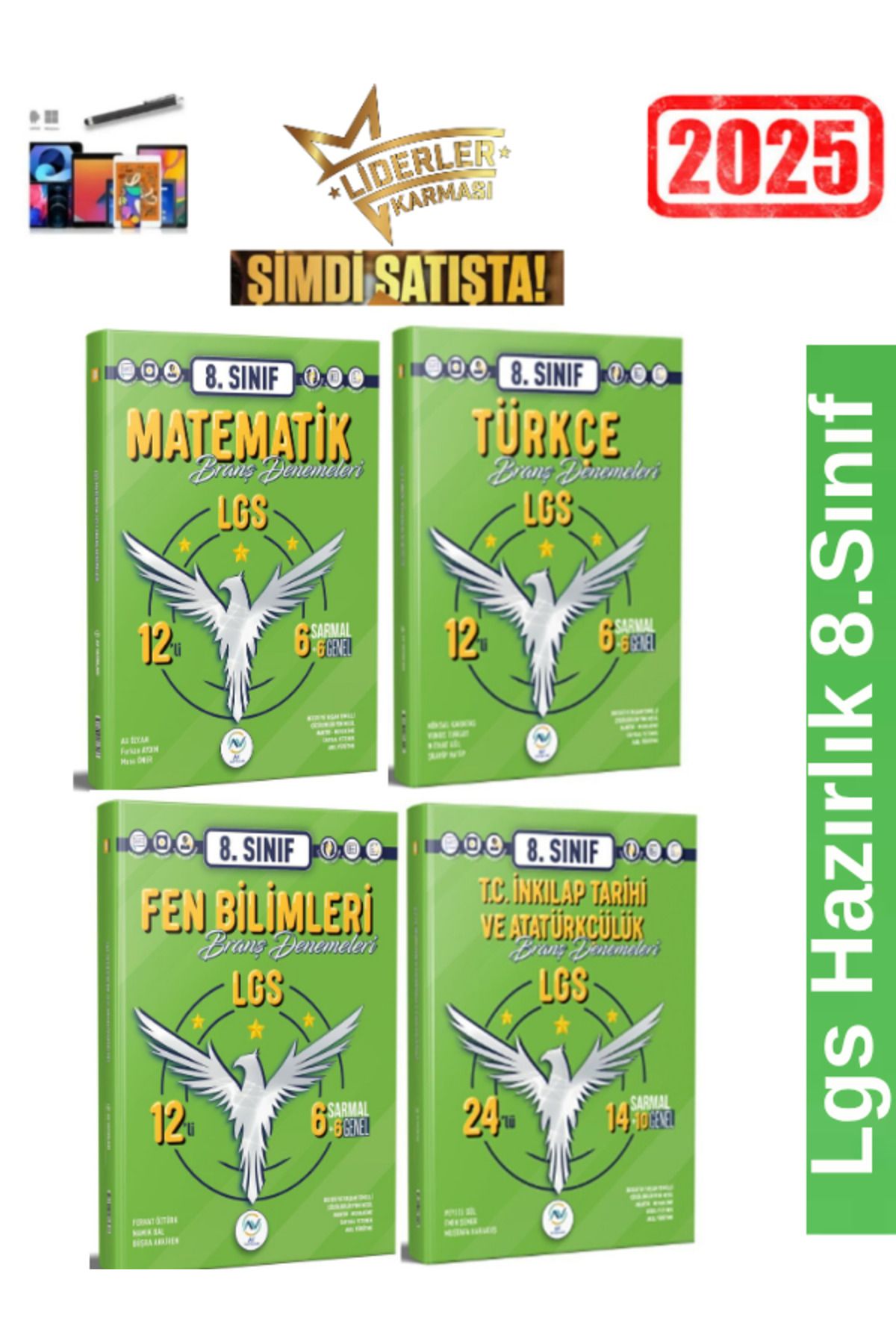 Ens Yayıncılık AV 8.Sınıf Matematik12-Fen12-Türkçe12-İnk.Tarihi 20 li Branş Deneme Seti+Kalem