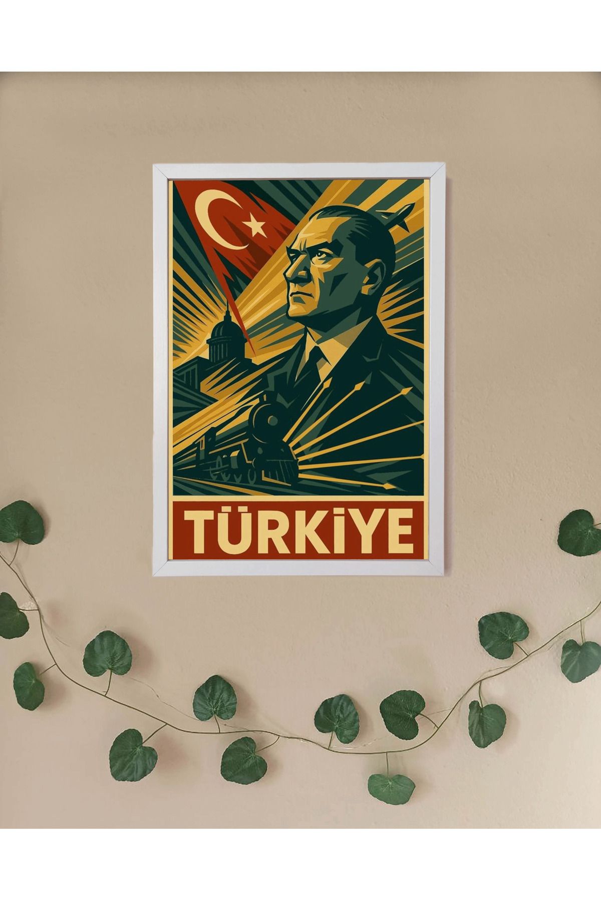 Nulivez Çerçeveli, Mustafa Kemal Atatürk Tablo, 300 Micron Antireflecte Korumalı Tablo