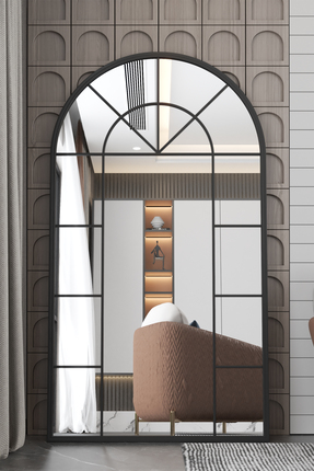 Marsah Home Siyah Metal Çerçeveli Dekoratif Ayna, 180x80 cm