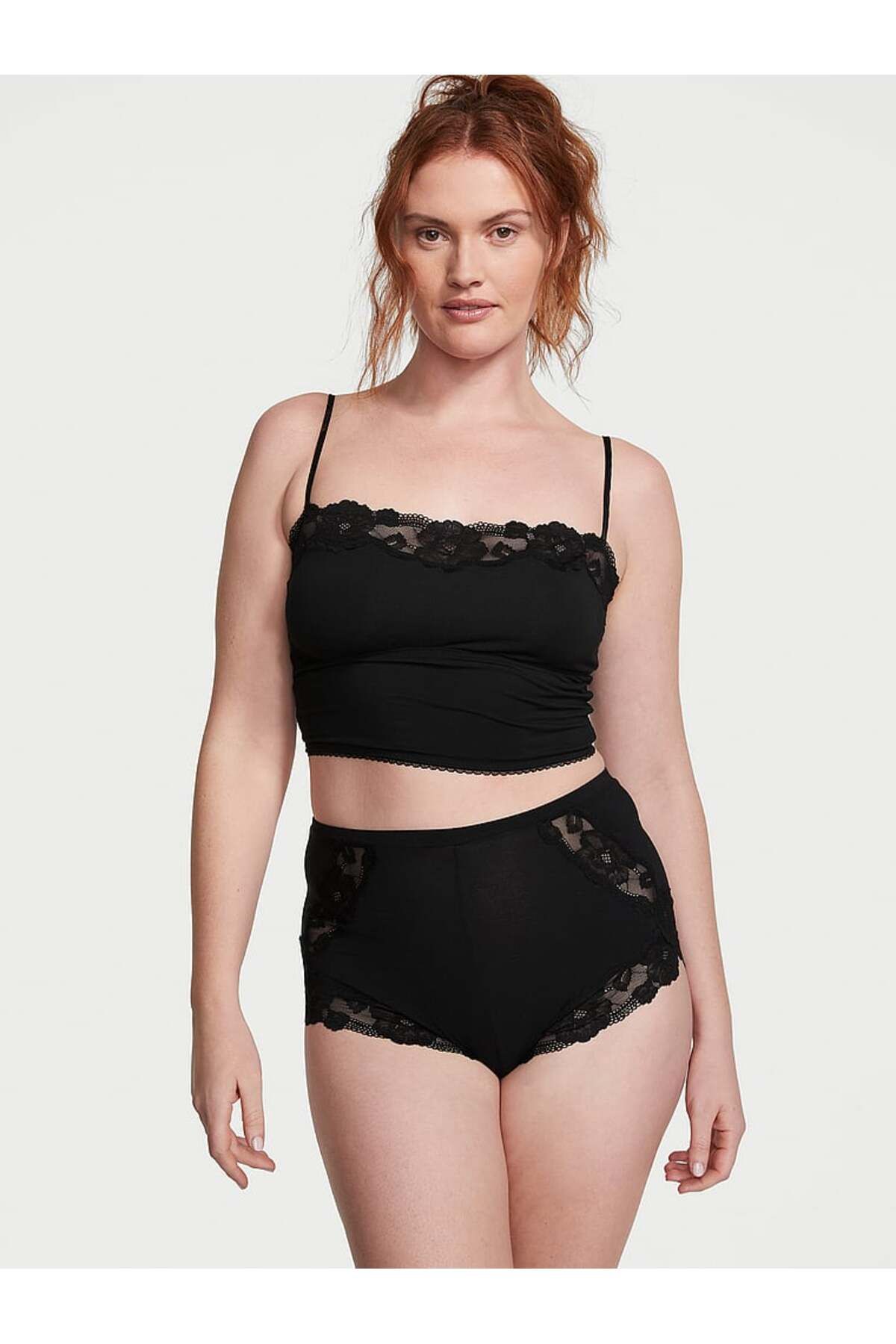 Victoria's Secret Modal ve Dantelli Düz Yaka Cami Atlet Takımı