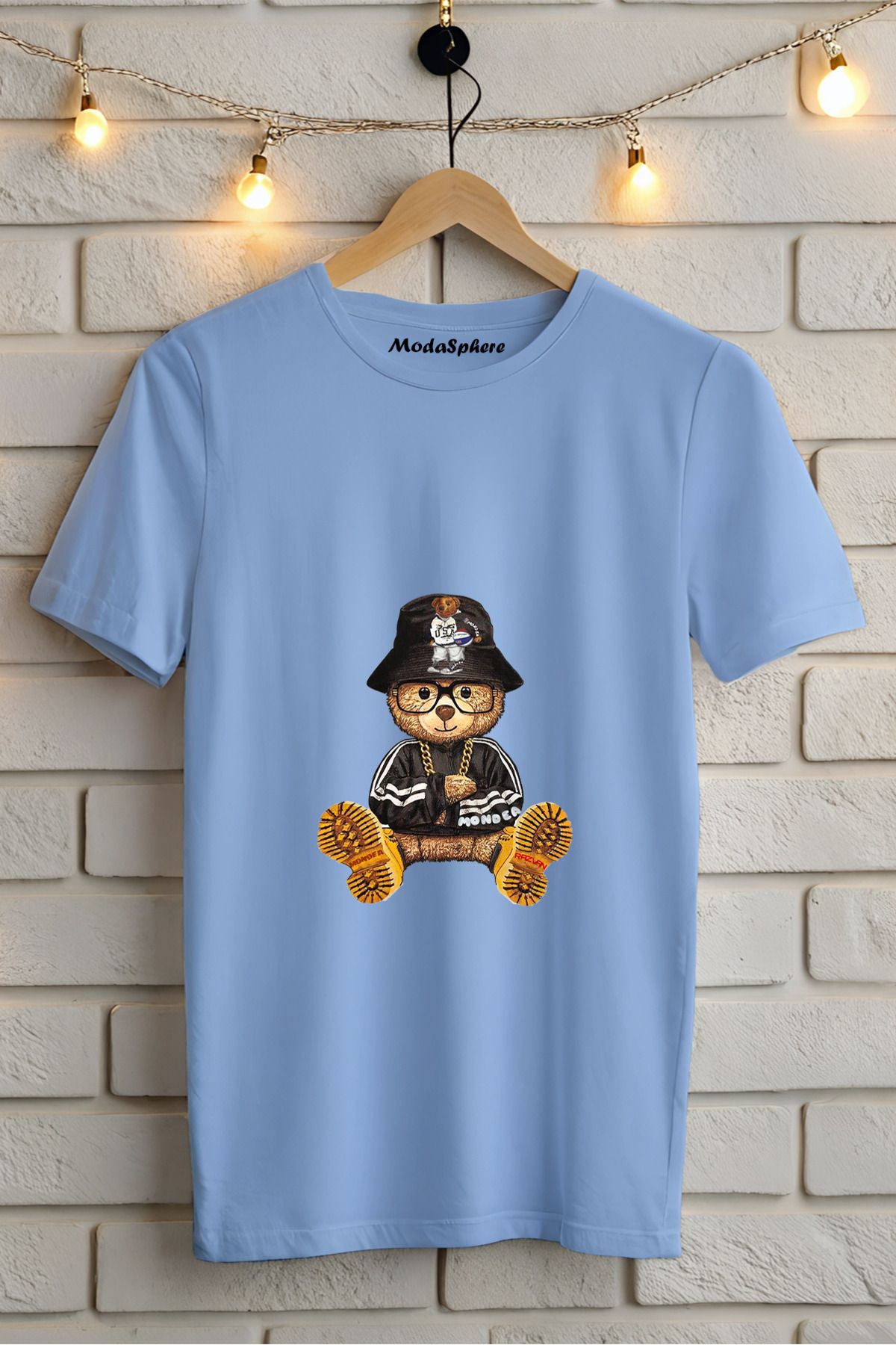 ModaSphere Baskılı Unisex Oversize Tişört Battal Boy