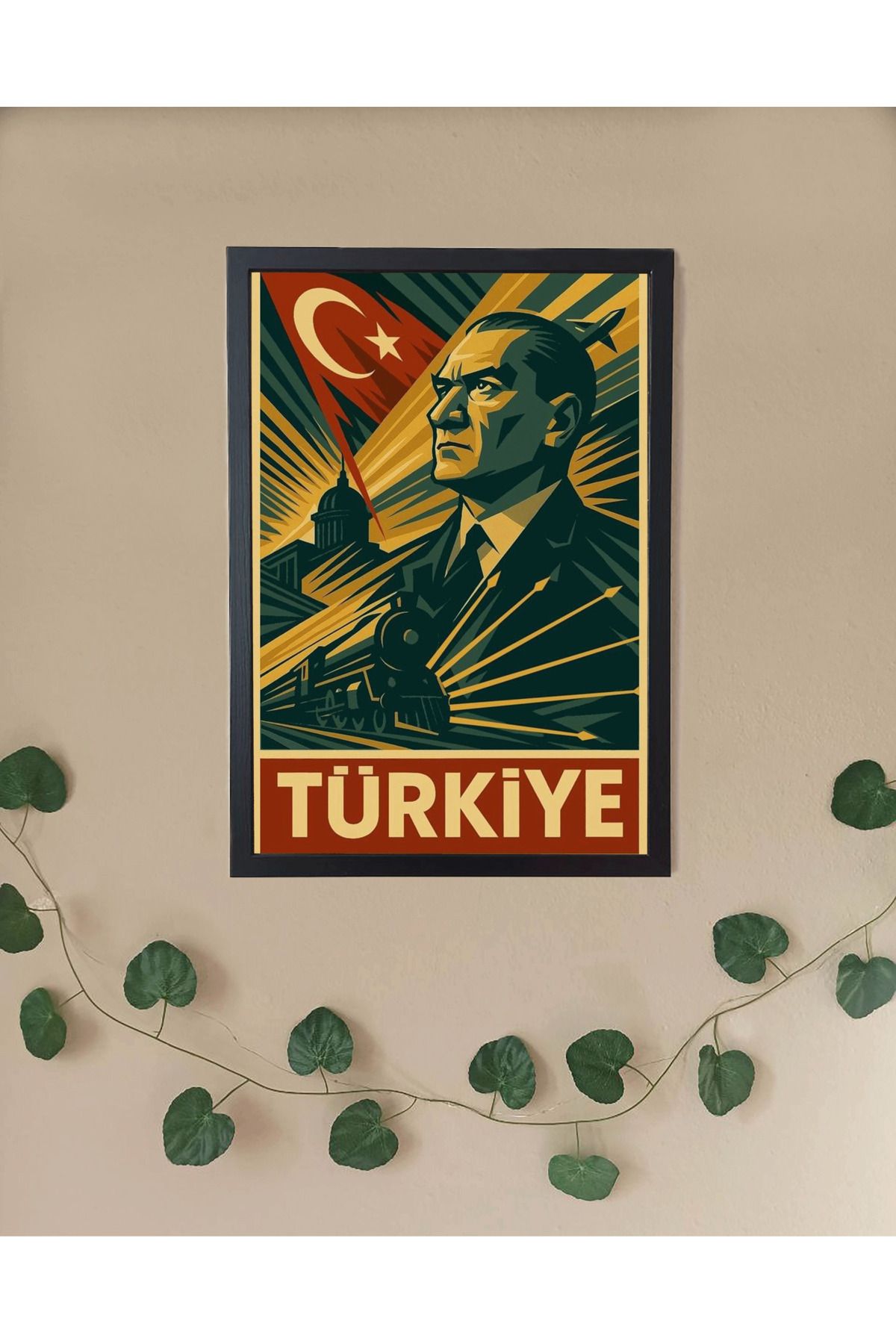 Nulivez Çerçeveli, Mustafa Kemal Atatürk Tablo, 300 Micron Antireflecte Korumalı Tablo