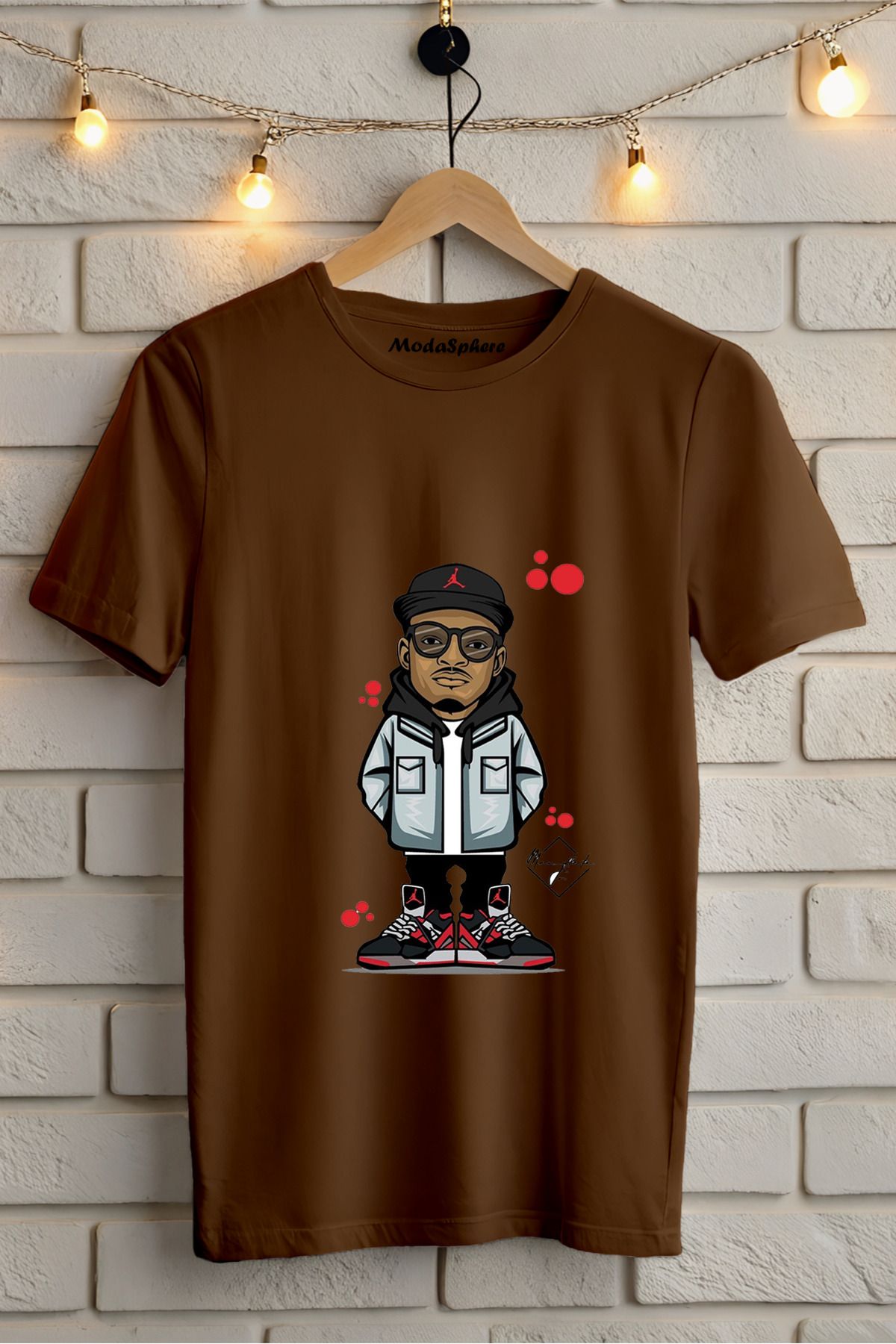 ModaSphere Baskılı Unisex Oversize Tişört Battal Boy