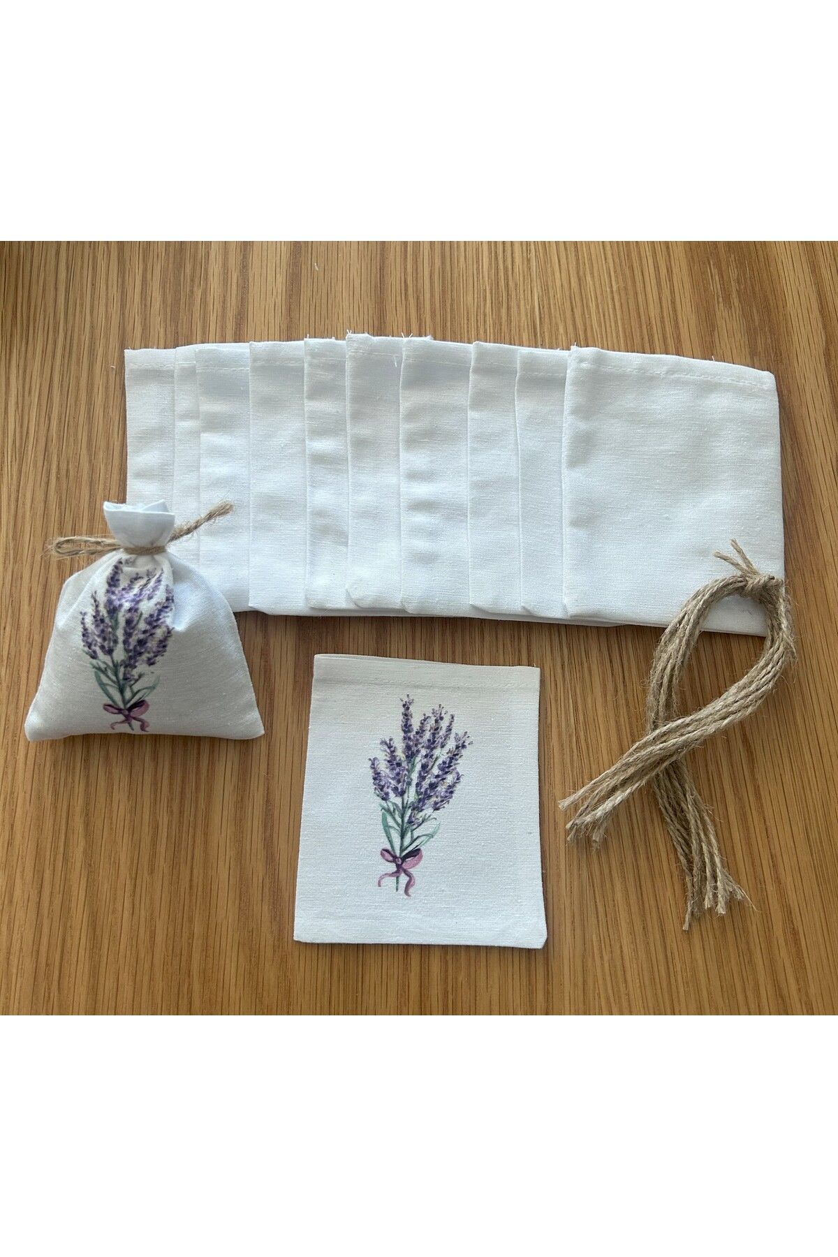 Poros Store Baskılı Kumaş Beyaz Ham Bez 9x11 cm 30 adet