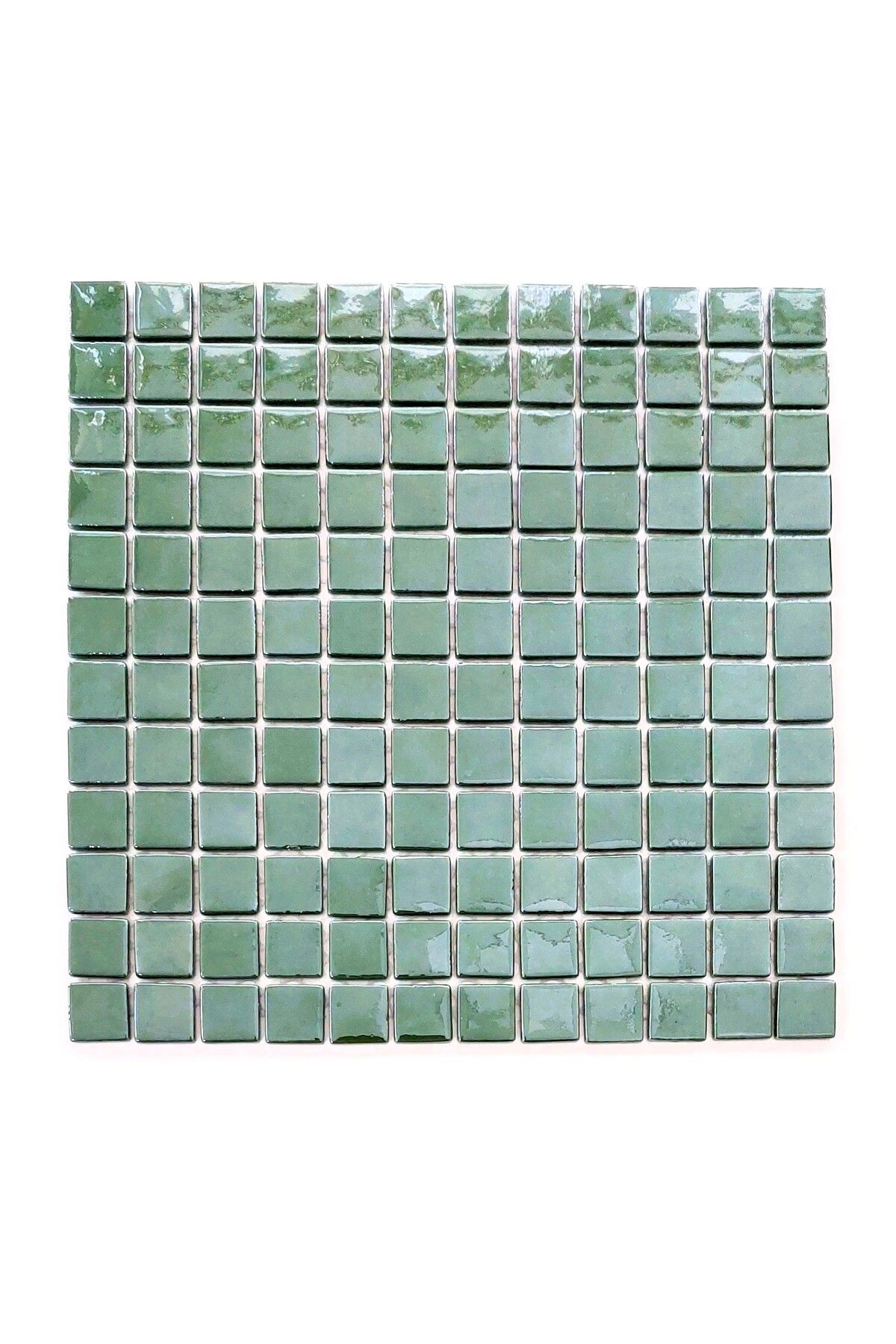 MozaiKristaL Tüm yüzeyler için 25x25mm. Parlak Yeşil, 31,5x31,5 Fileli Cam Mozaik. (5 File Karo=0,5m2 Fiyatı.)