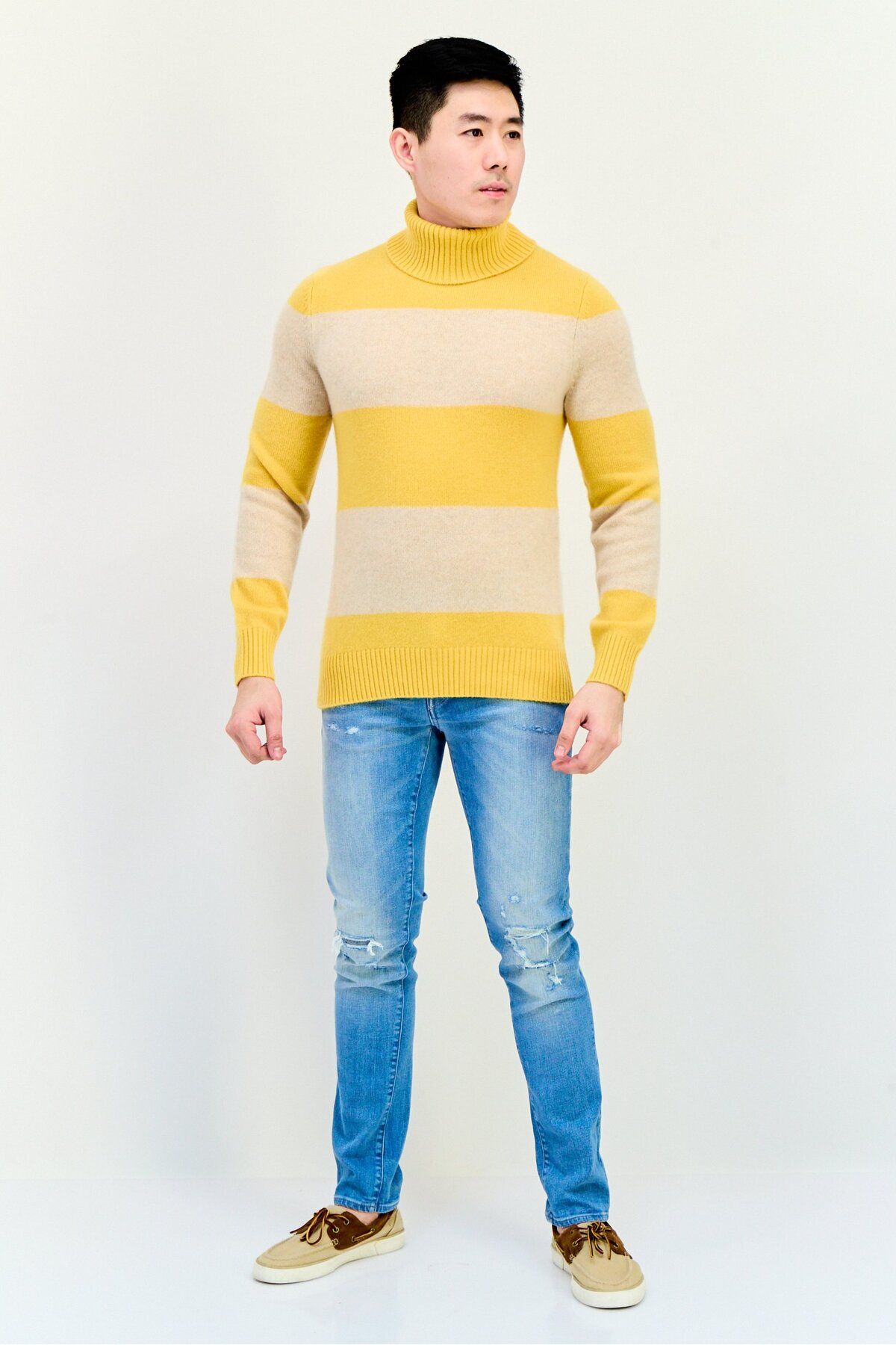Esprit-Men Turtle Neck Two Tone Sweater, Multicolor 3