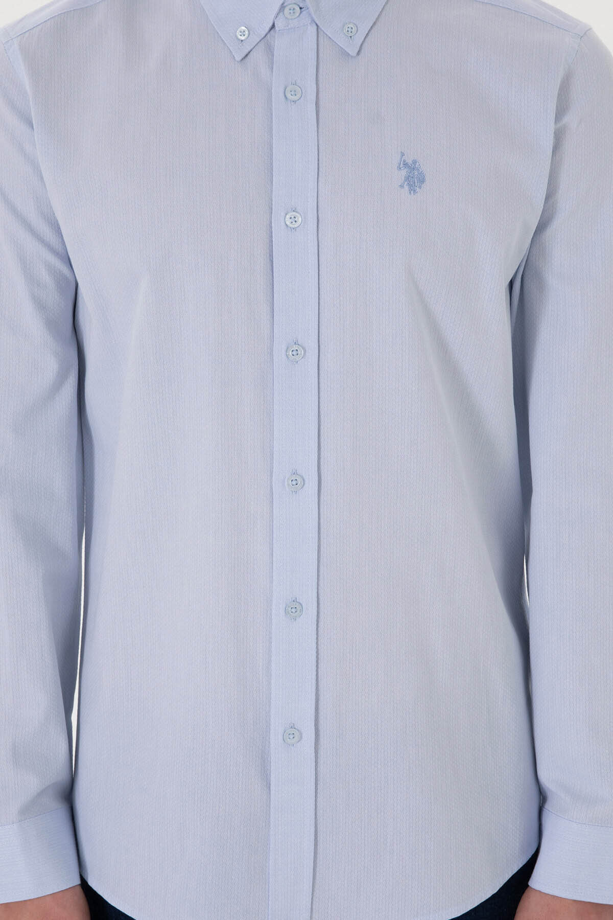 U.S. Polo Assn. Gırpe Açık Mavi Erkek Gömlek 2103112 — آبی 5003263410 — تصویر 6 از 6