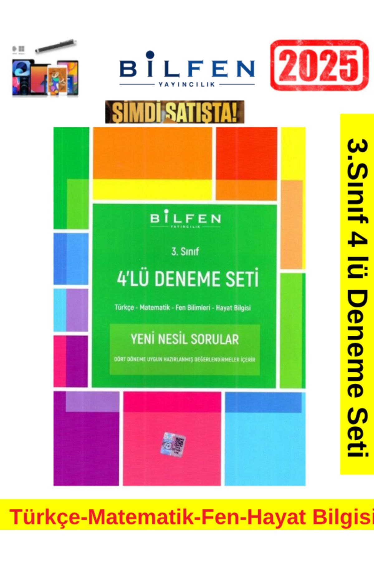 Bilfen Yayıncılık Güncel 3.Sınıf 4 lü Deneme Seti+Android Kalem(Yeni Nesil Türkçe-Matematik-Fen-Hayat Bilgisi)