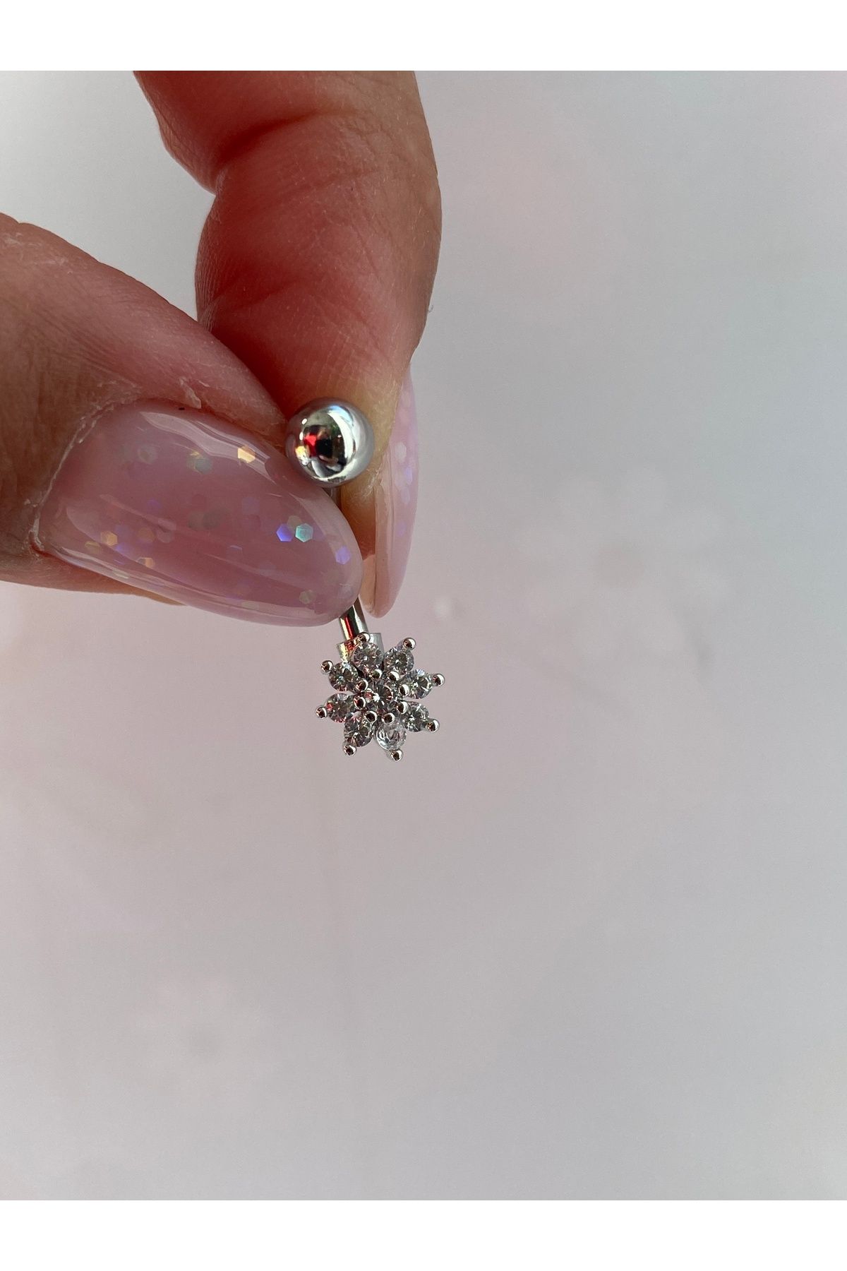kurukafagift Çelik Göbek Piercing Mini Çiçek Papatya Figürlü Model