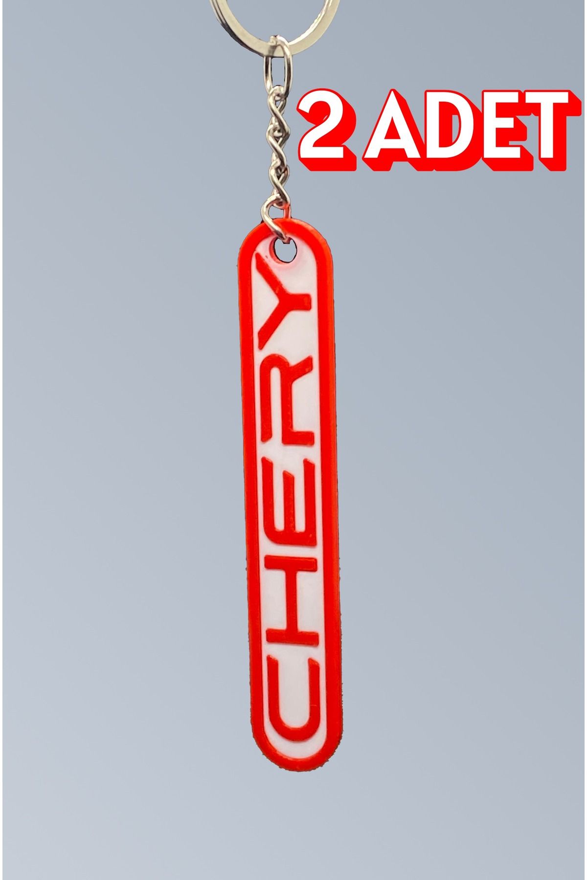 PUREYSMA CHERY logo Anahtarlık – 2 Adet – Kırmızı Beyaz 3D Tasarım – PLA Malzeme