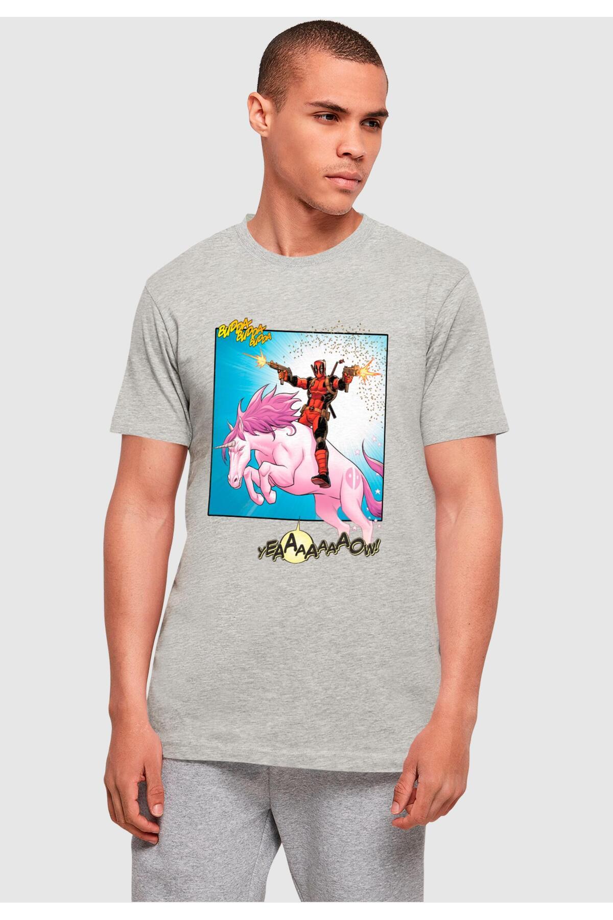 ABSOLUTE CULT-Herren Deadpool - Unicorn Battle T-shirt 2